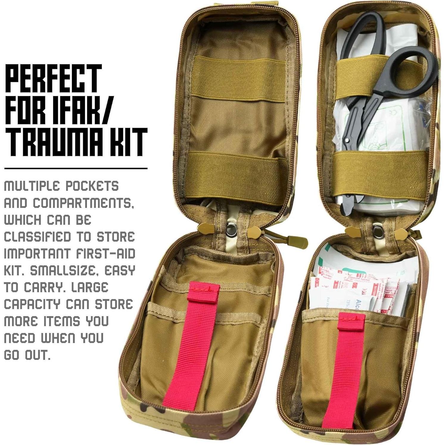 Kit de Trauma IFAK VIIDOO Rojo, Primeros Auxilios Táctico Molle