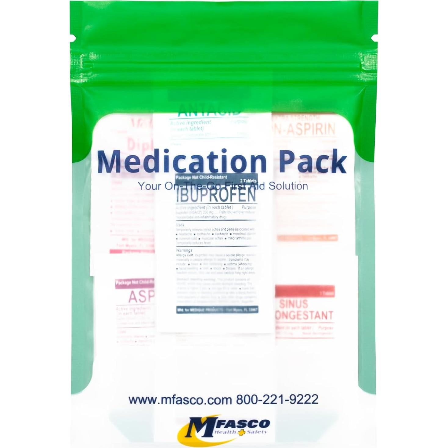 Kit de Primeros Auxilios Compacto MFASCO - 28 Paquetes Medicamentos