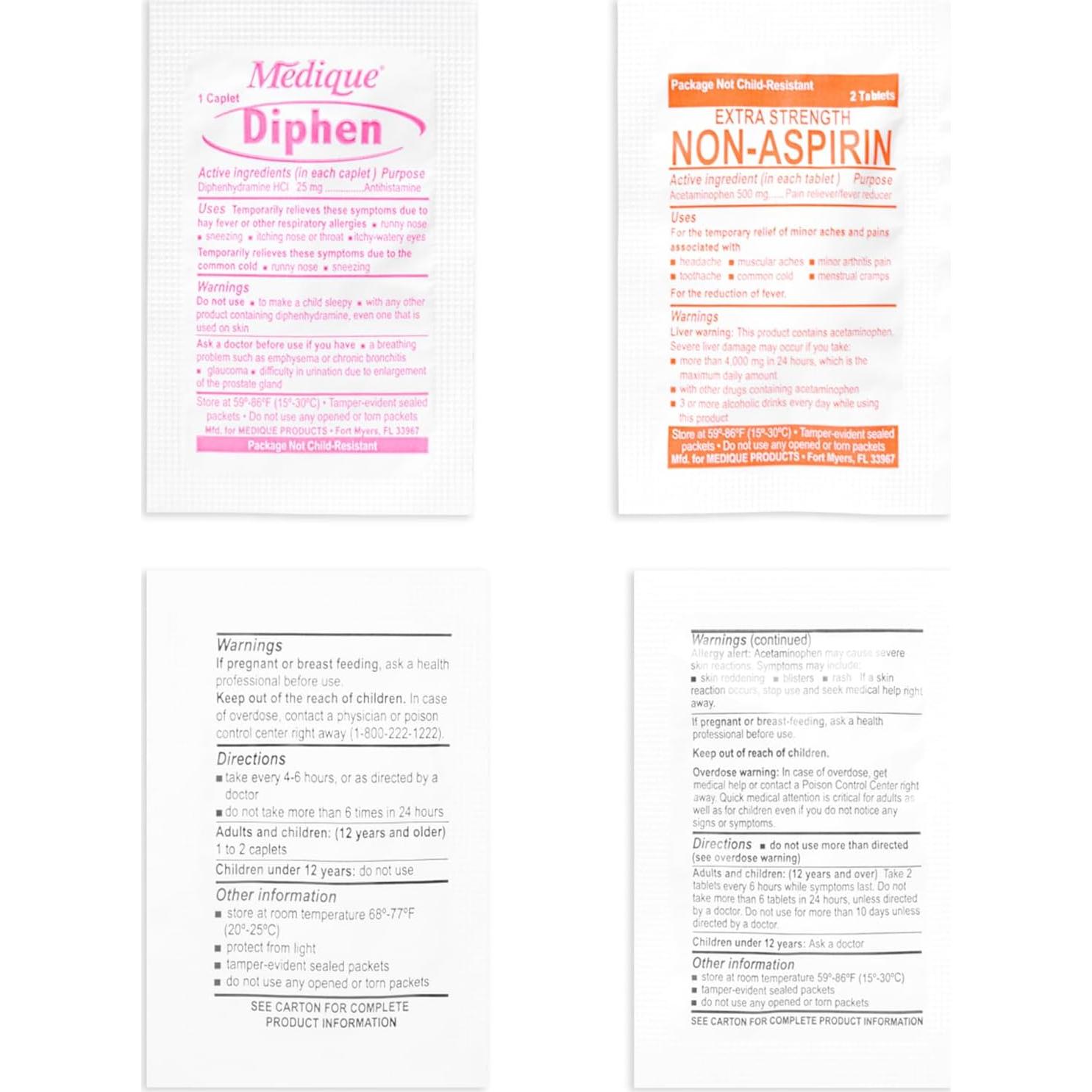 Kit de Primeros Auxilios Compacto MFASCO - 28 Paquetes Medicamentos