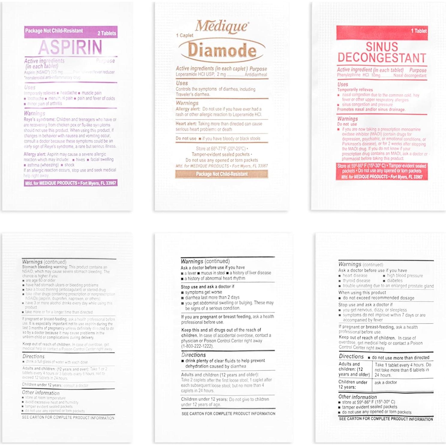 Kit de Primeros Auxilios Compacto MFASCO - 28 Paquetes Medicamentos