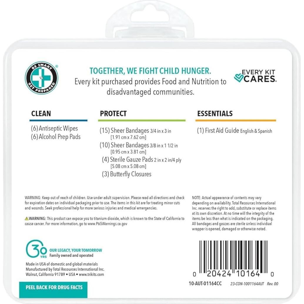 Kit de Primeros Auxilios Be Smart Get Prepared 45 Piezas - Hogar, Auto, Viaje