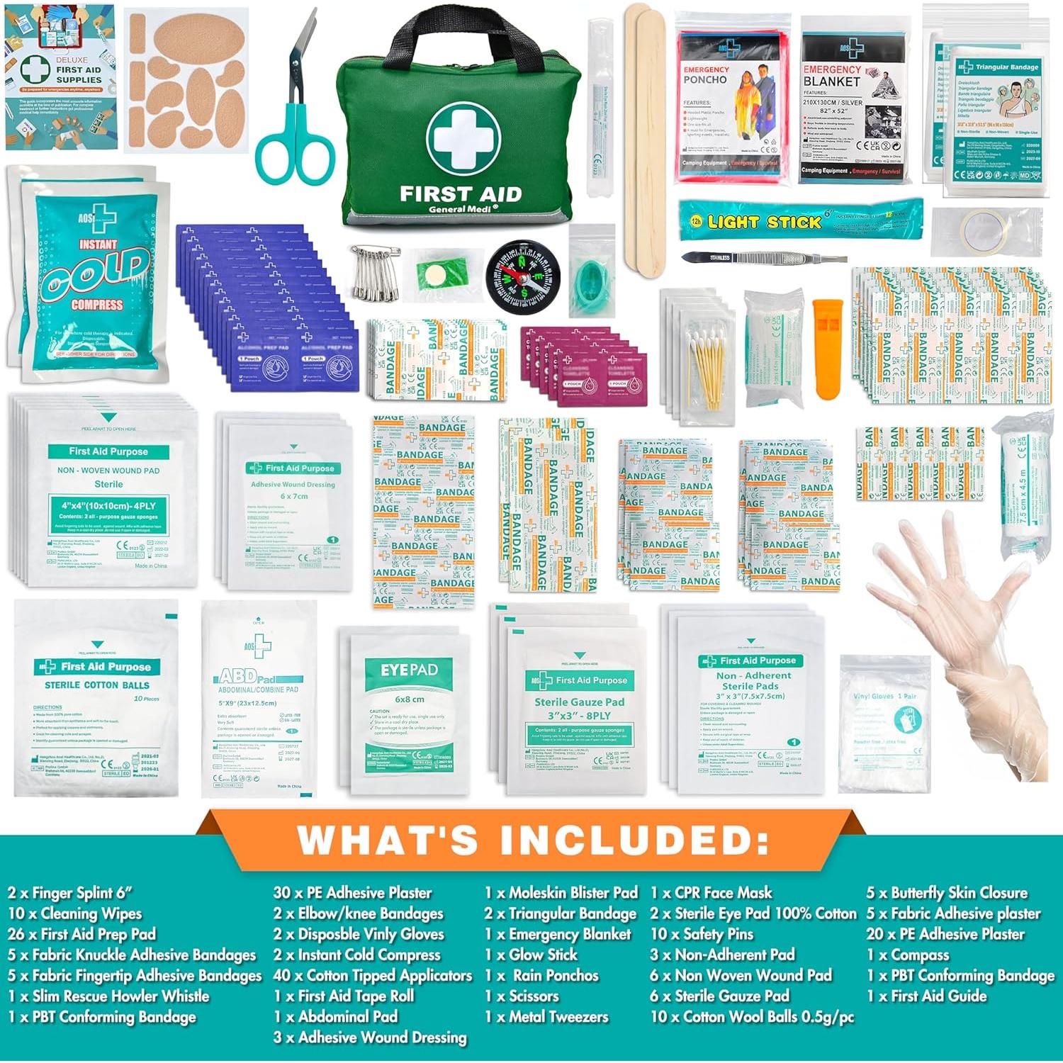 Kit de Primeros Auxilios General Medi 210 Piezas Verde