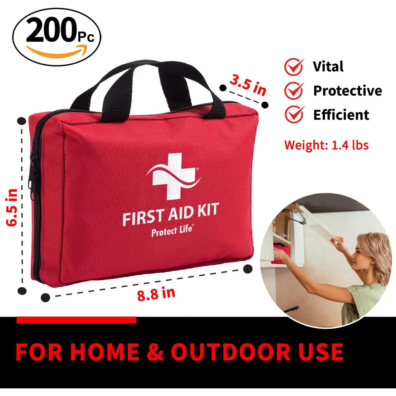Kit de Primeros Auxilios 200 Piezas Protect Life para Camping