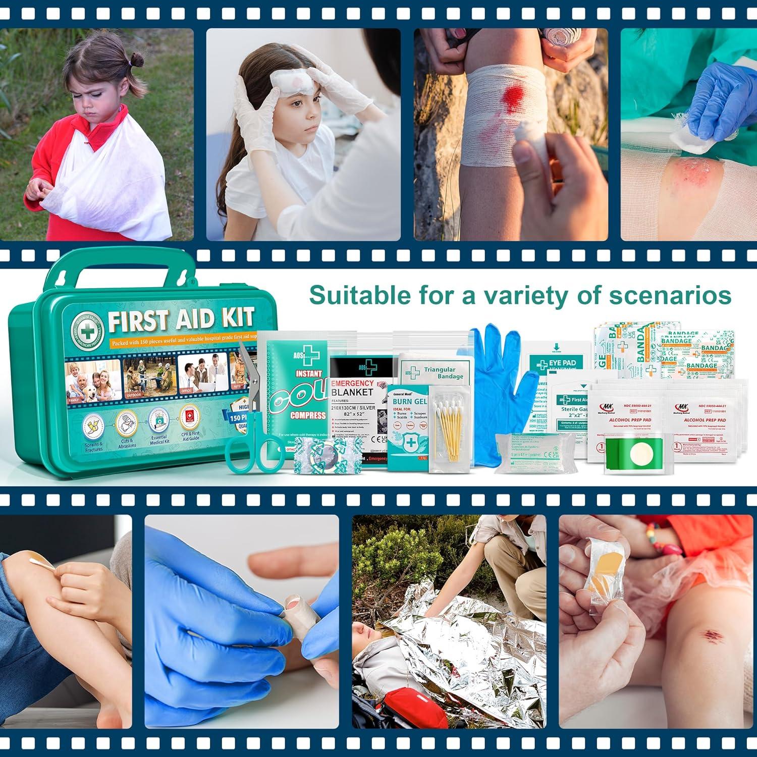 Kit de Primeros Auxilios General Medi 150 Piezas Estuche Duro