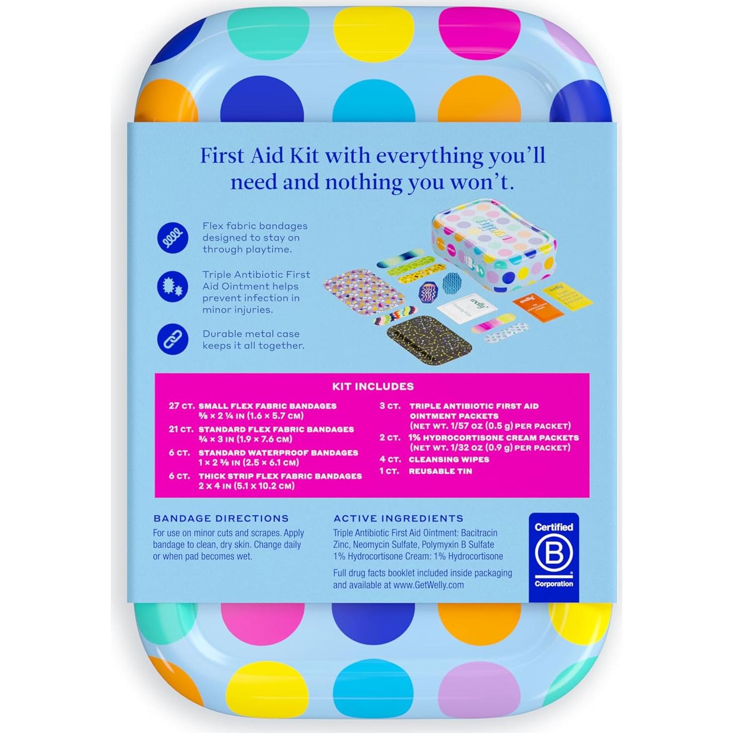 Kit de Primeros Auxilios Welly - 70 Unidades con Vendajes y Ungüentos