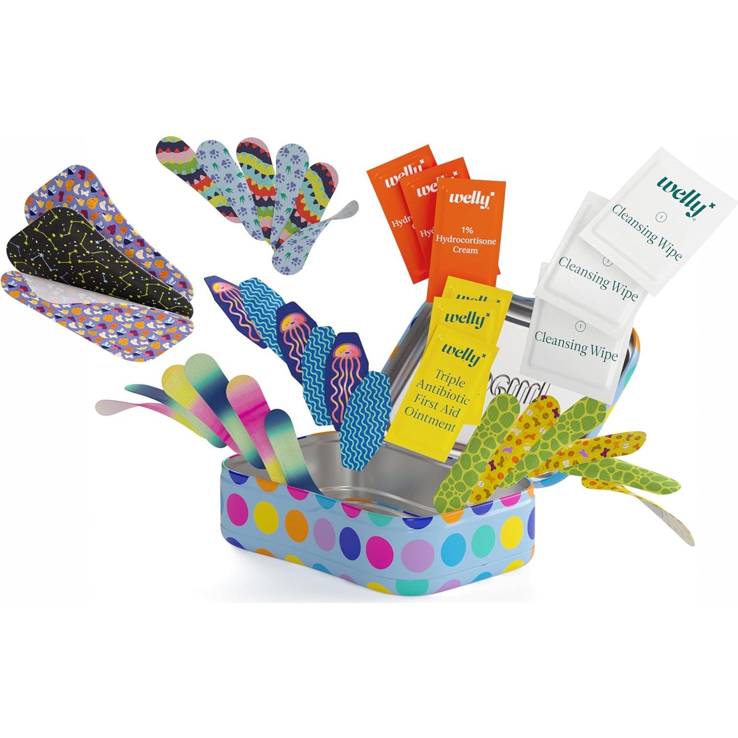 Kit de Primeros Auxilios Welly - 70 Unidades con Vendajes y Ungüentos