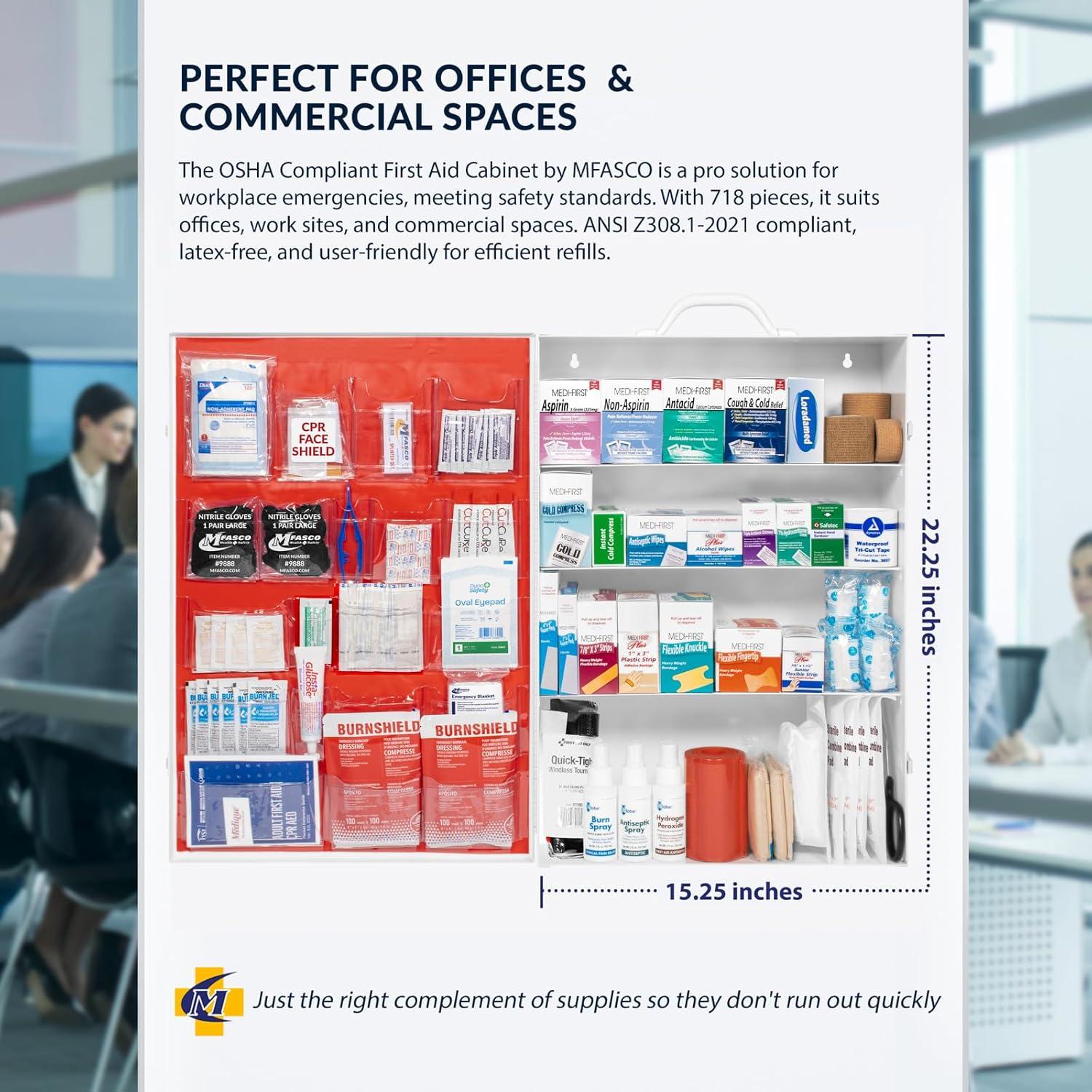 Kit de Primeros Auxilios Metálico MFASCO 4 Estantes 61.5x41.1cm