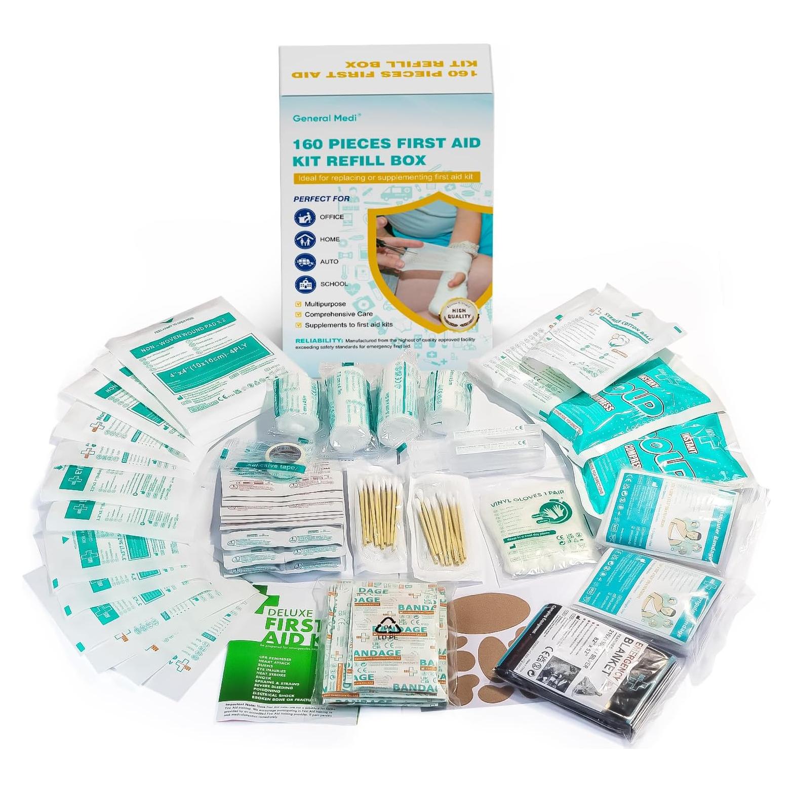 Kit de Primeros Auxilios General Medi 160 Piezas - Suministros Médicos