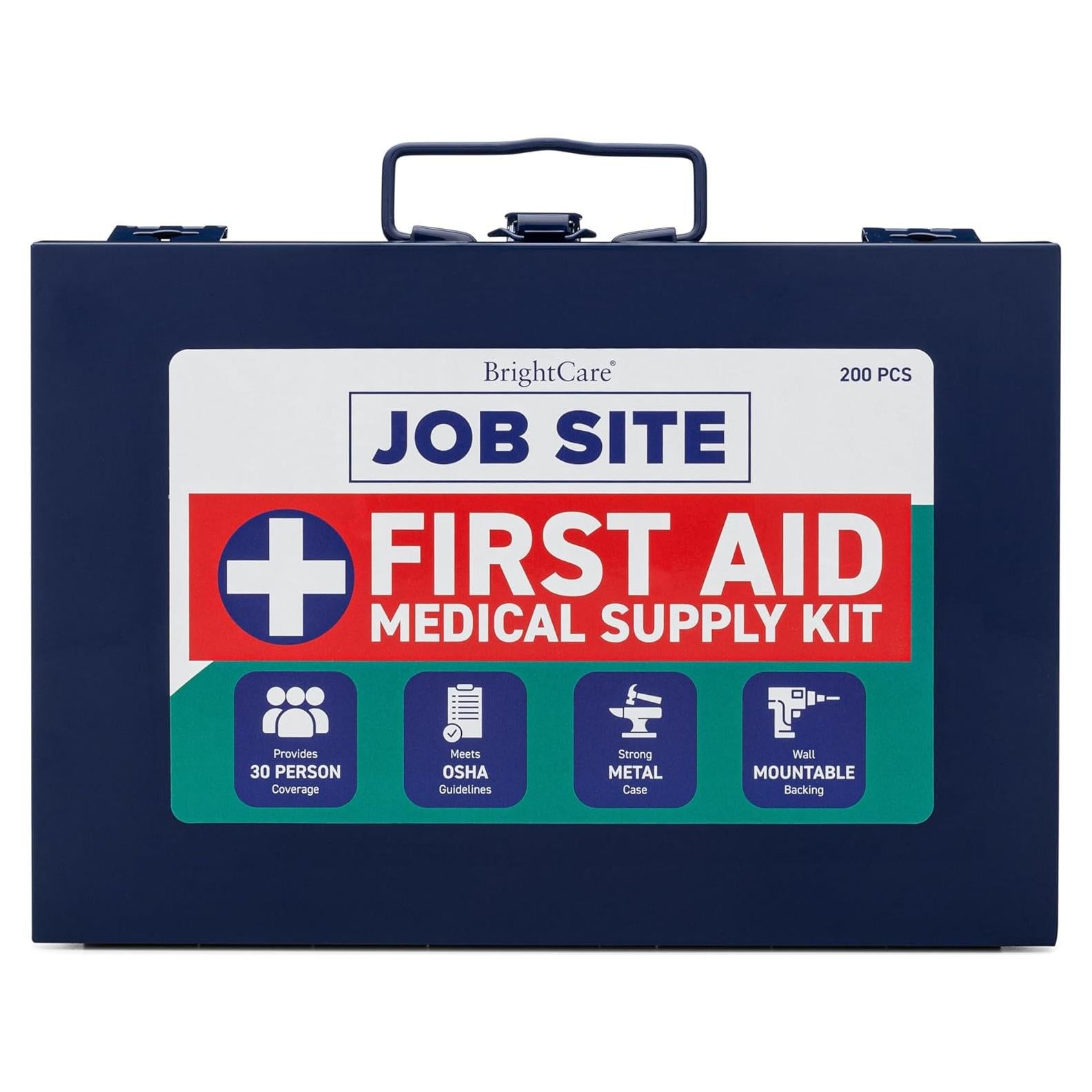 Kit de Primeros Auxilios 200 Piezas BrightCare Metal Resistente