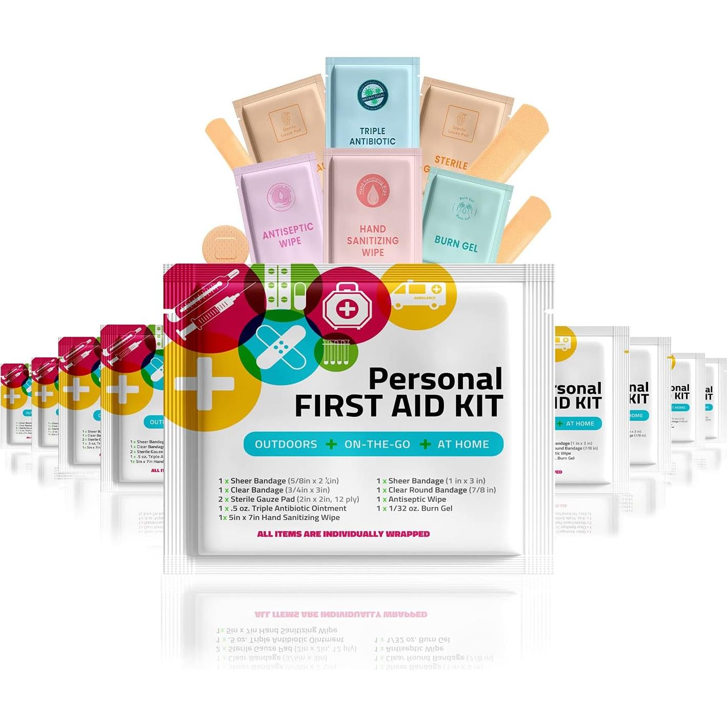 Kit de Primeros Auxilios Portátil U Safe - 10 Paquetes - 60 Piezas