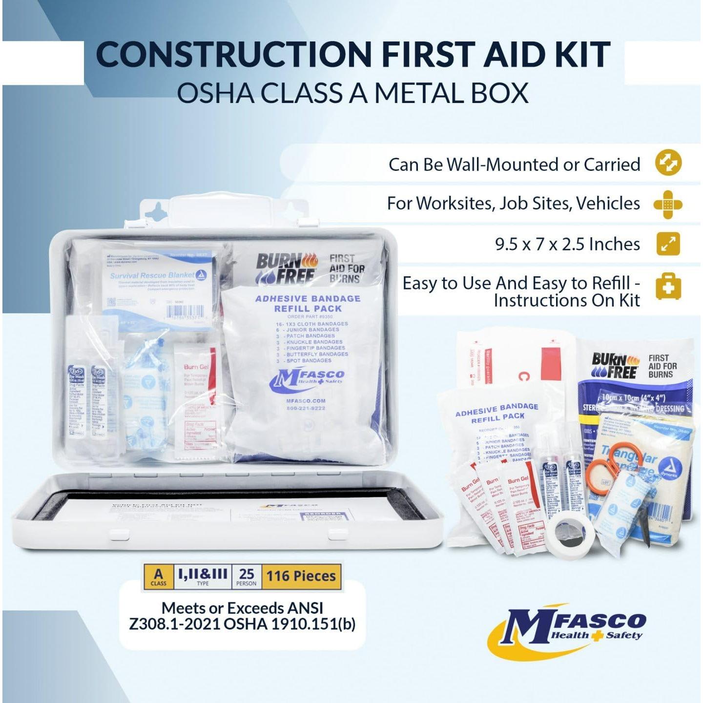 Kit de Primeros Auxilios MFASCO - Caja Metal Clase A OSHA 2021