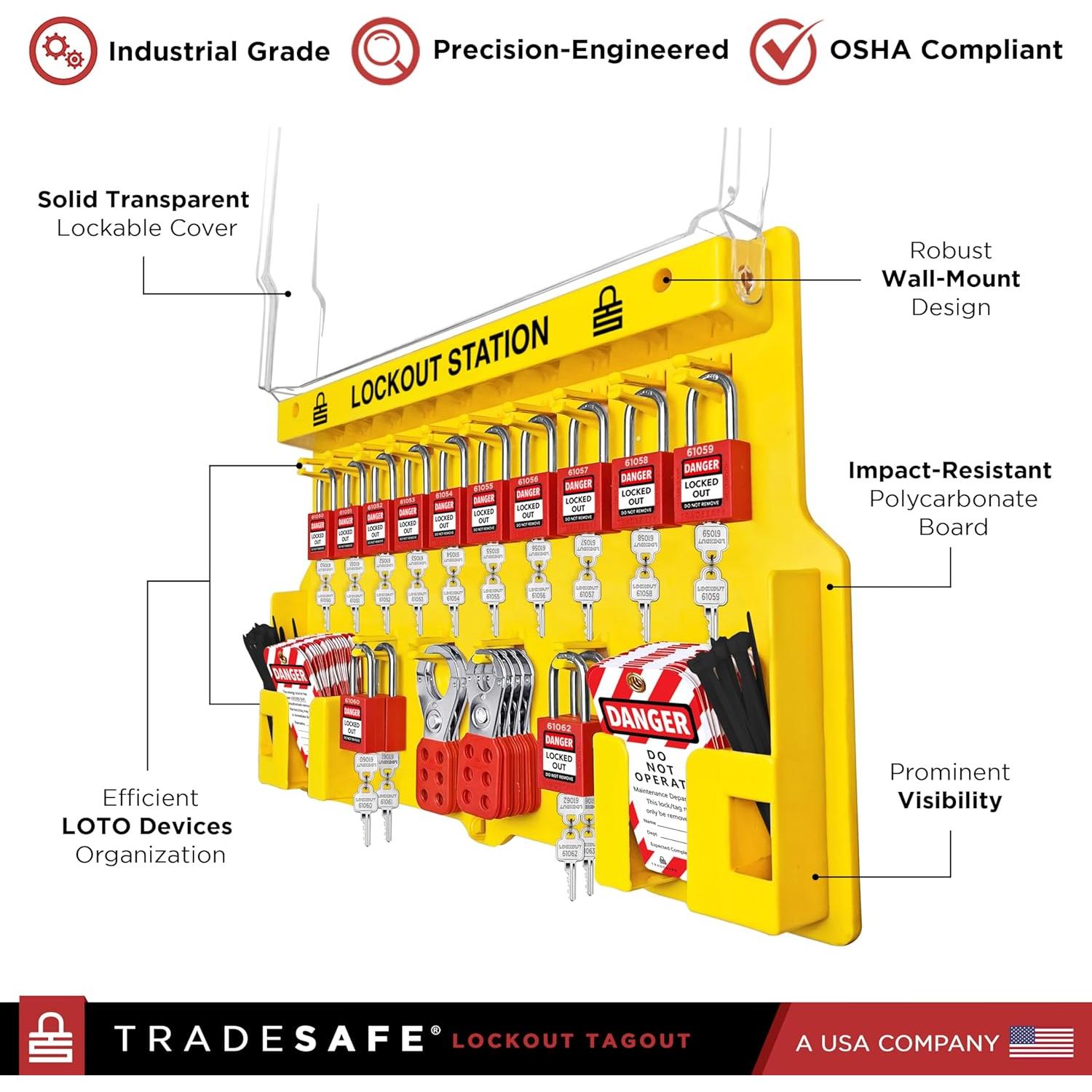 Estación de Bloqueo y Etiquetado TRADESAFE XL - Kit de 14 Candados