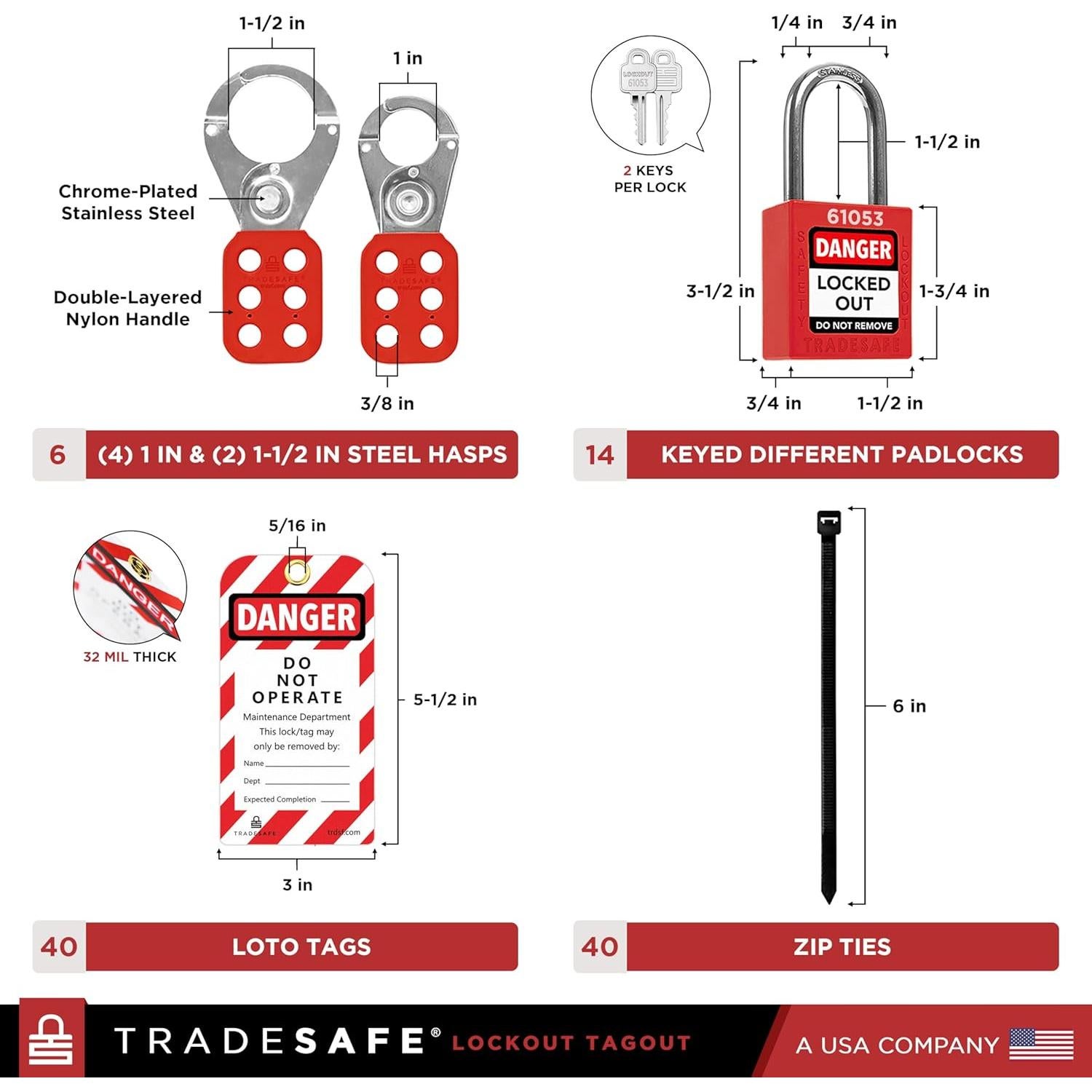 Estación de Bloqueo y Etiquetado TRADESAFE XL - Kit de 14 Candados