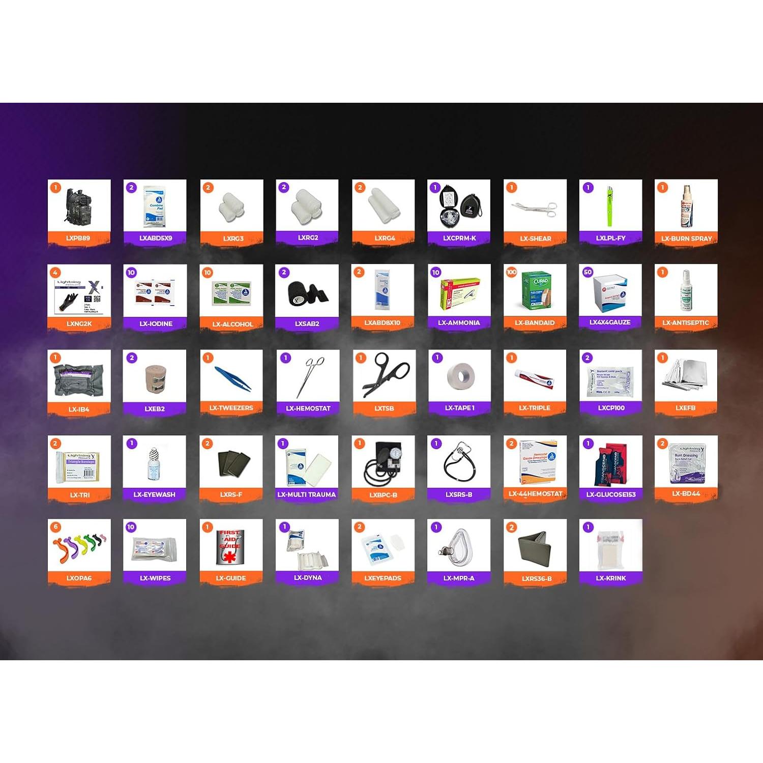 Mochila Médica Lightning X LXPB89 con Kit de Primeros Auxilios - Tan