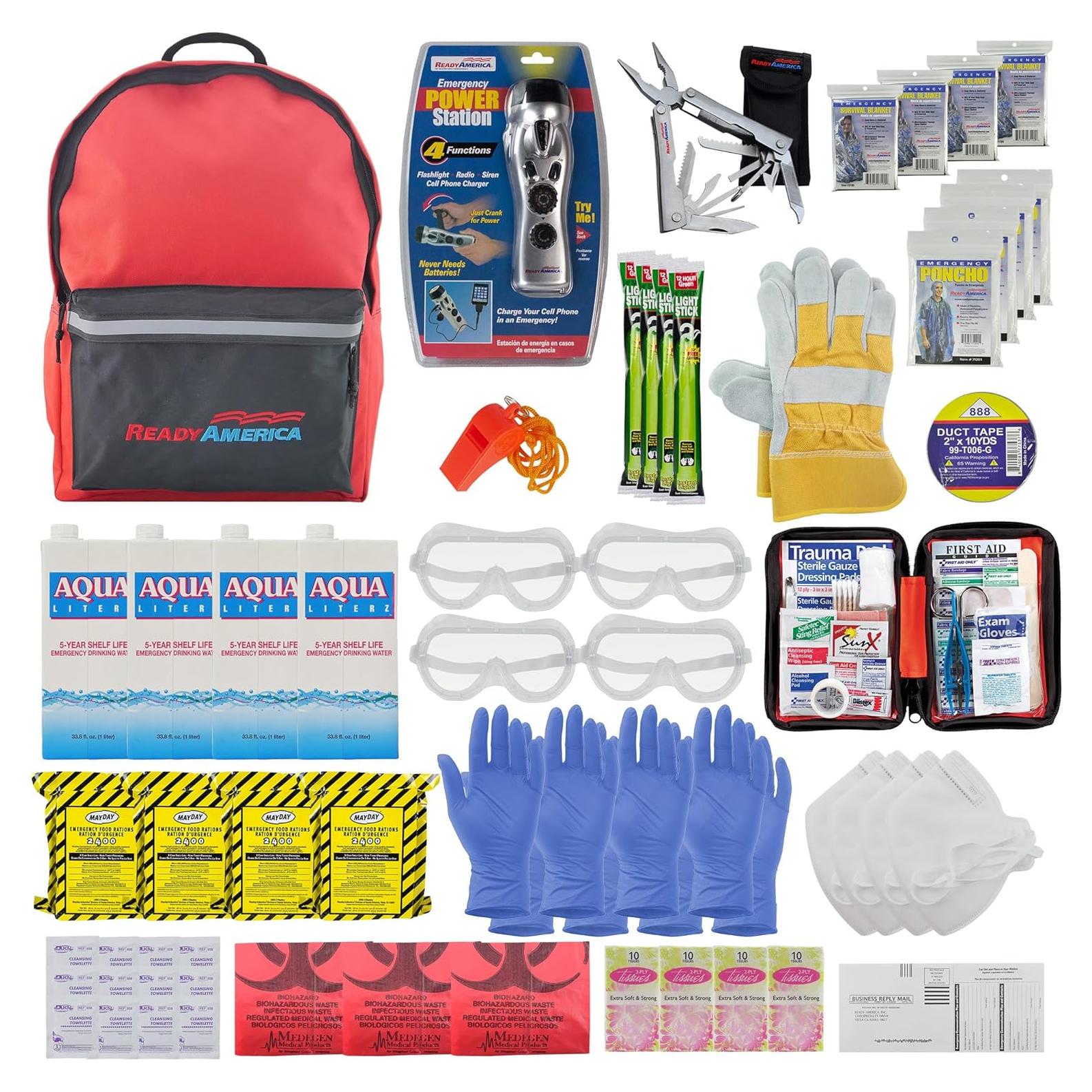 Kit de Emergencia Deluxe Ready America para 4 Personas