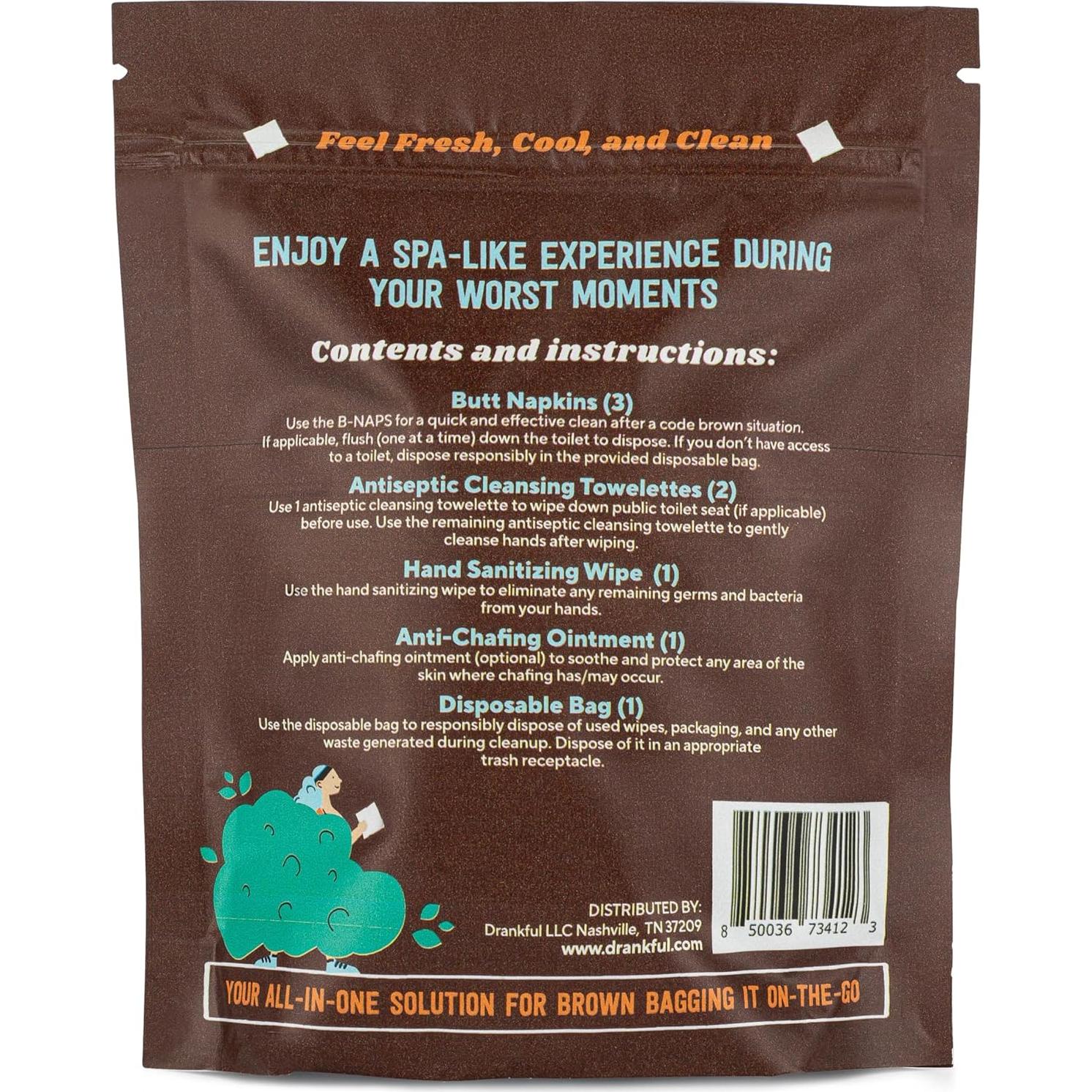 Portable Travel Kits - Code Brown Bag, There Will be Blood, Mud & Crud Kit, Patch Up Pack, Pocket-Sized, for On-The-Go, for Running, Camping, Hiking, and Outdoors