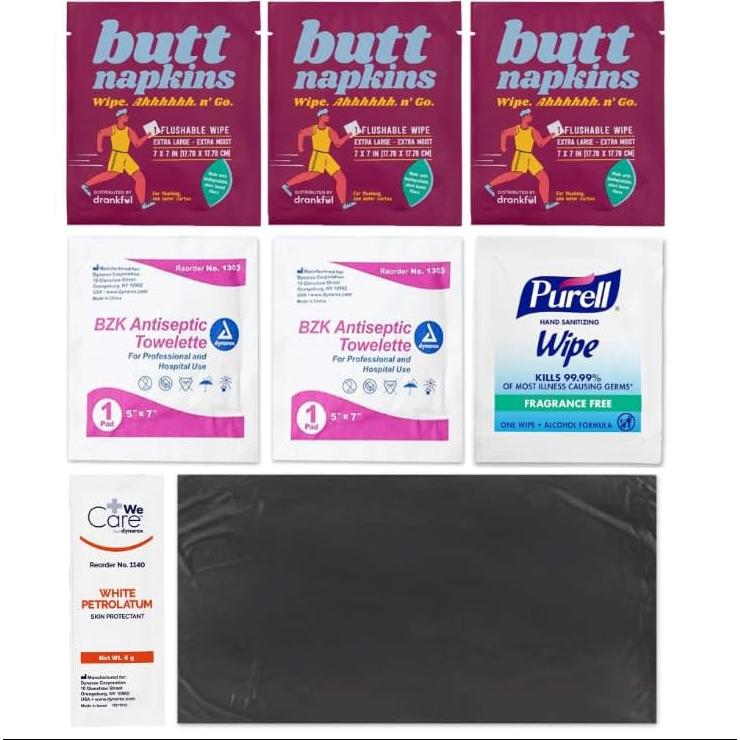 Portable Travel Kits - Code Brown Bag, There Will be Blood, Mud & Crud Kit, Patch Up Pack, Pocket-Sized, for On-The-Go, for Running, Camping, Hiking, and Outdoors