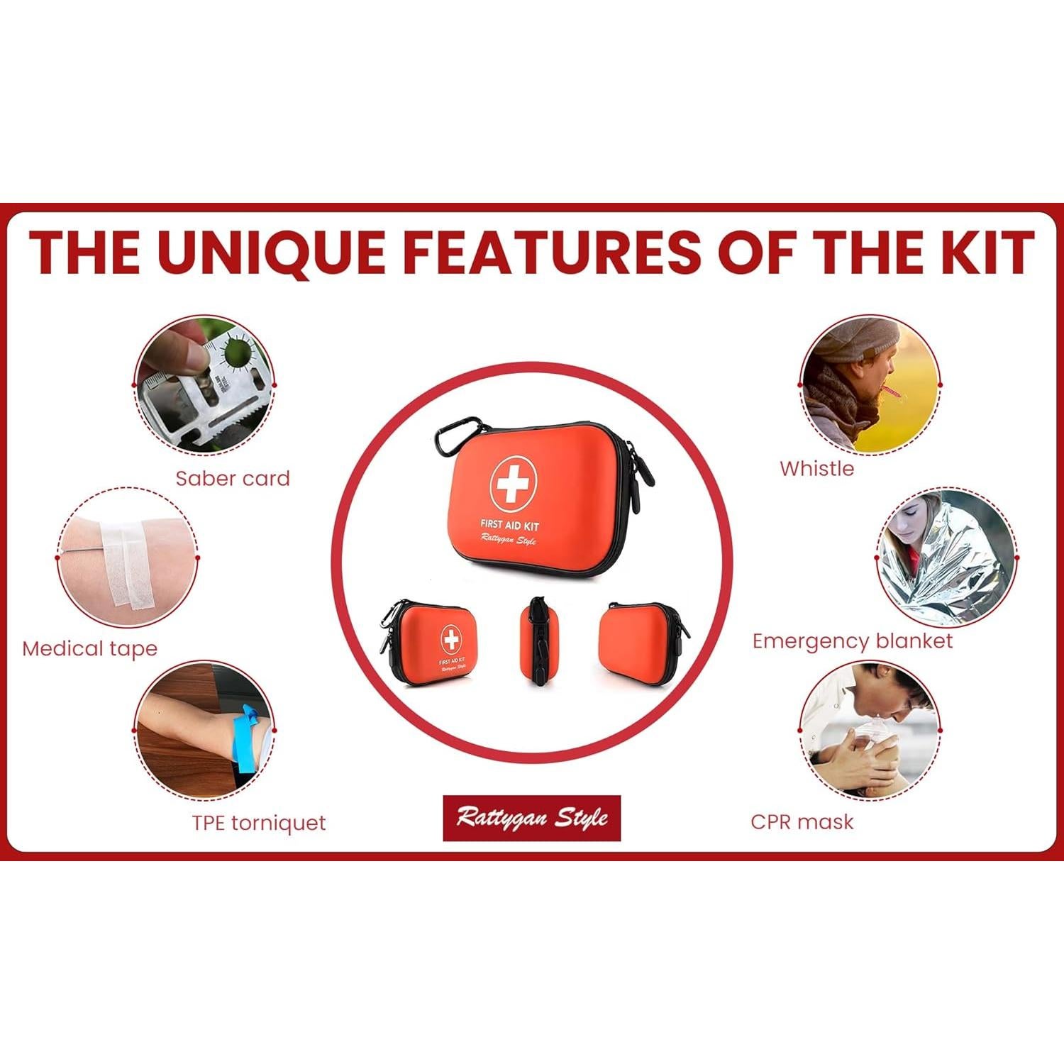 Kit de Primeros Auxilios Compacto Rattygan 15.2x12.7cm Impermeable