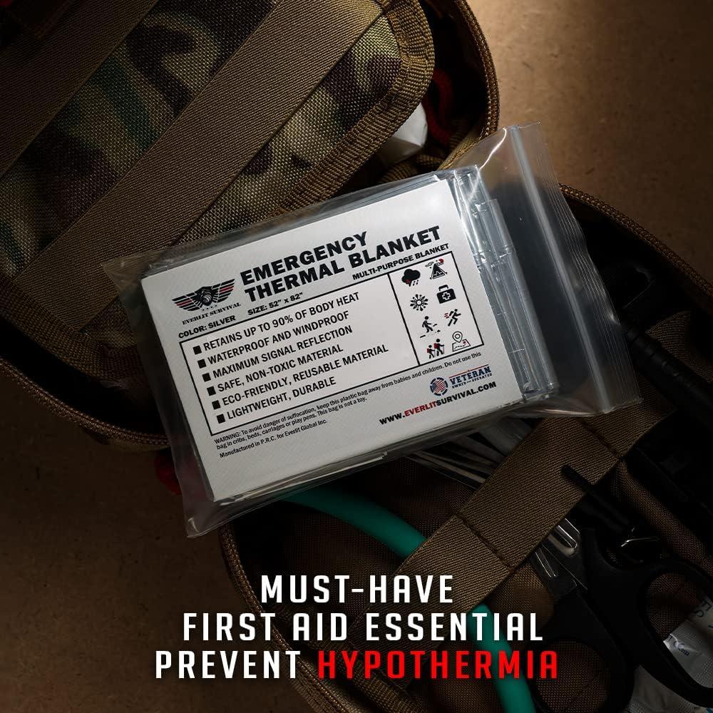 Mantas Térmicas de Emergencia Mylar EVERLIT - Paquete de 12