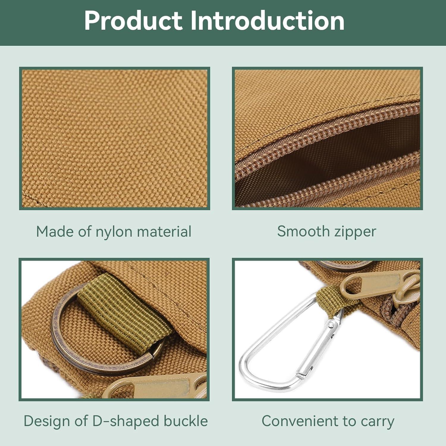 Bolsa EDC Molle HERCHR de Nailon 10.5x8x1.5cm Color Arcilla