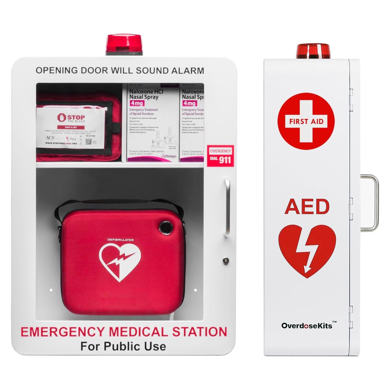 Estación Médica de Emergencia Kits de Sobredosis Blanca 48.3x40.6cm