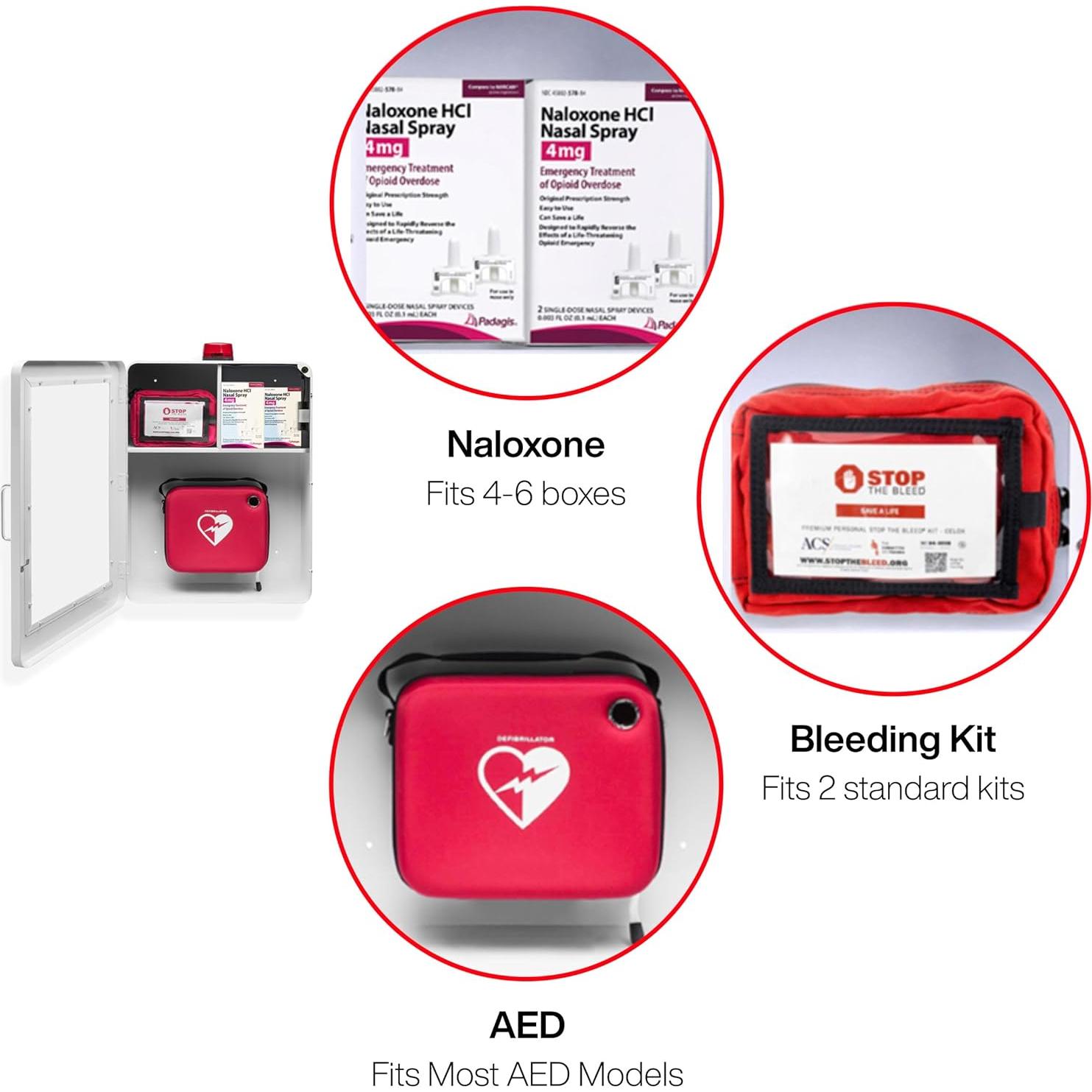 Estación Médica de Emergencia Kits de Sobredosis Blanca 48.3x40.6cm