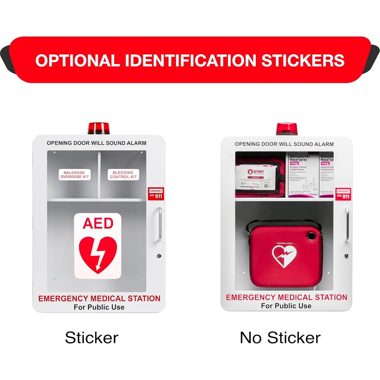 Estación Médica de Emergencia Kits de Sobredosis Blanca 48.3x40.6cm