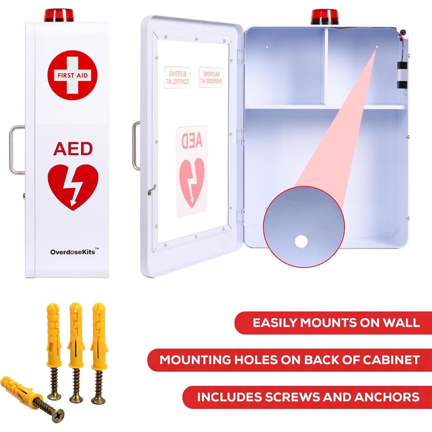 Estación Médica de Emergencia Kits de Sobredosis Blanca 48.3x40.6cm