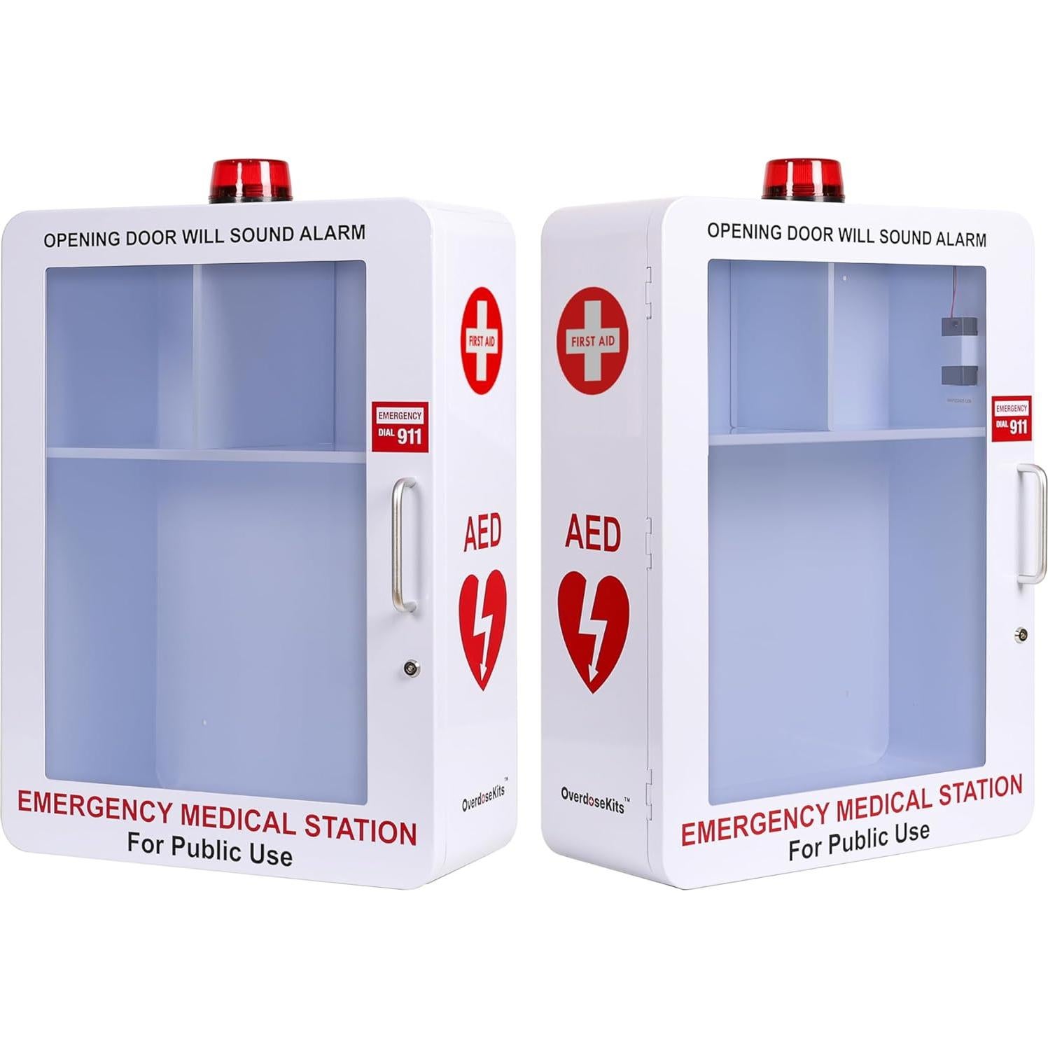 Estación Médica de Emergencia Kits de Sobredosis Blanca 48.3x40.6cm