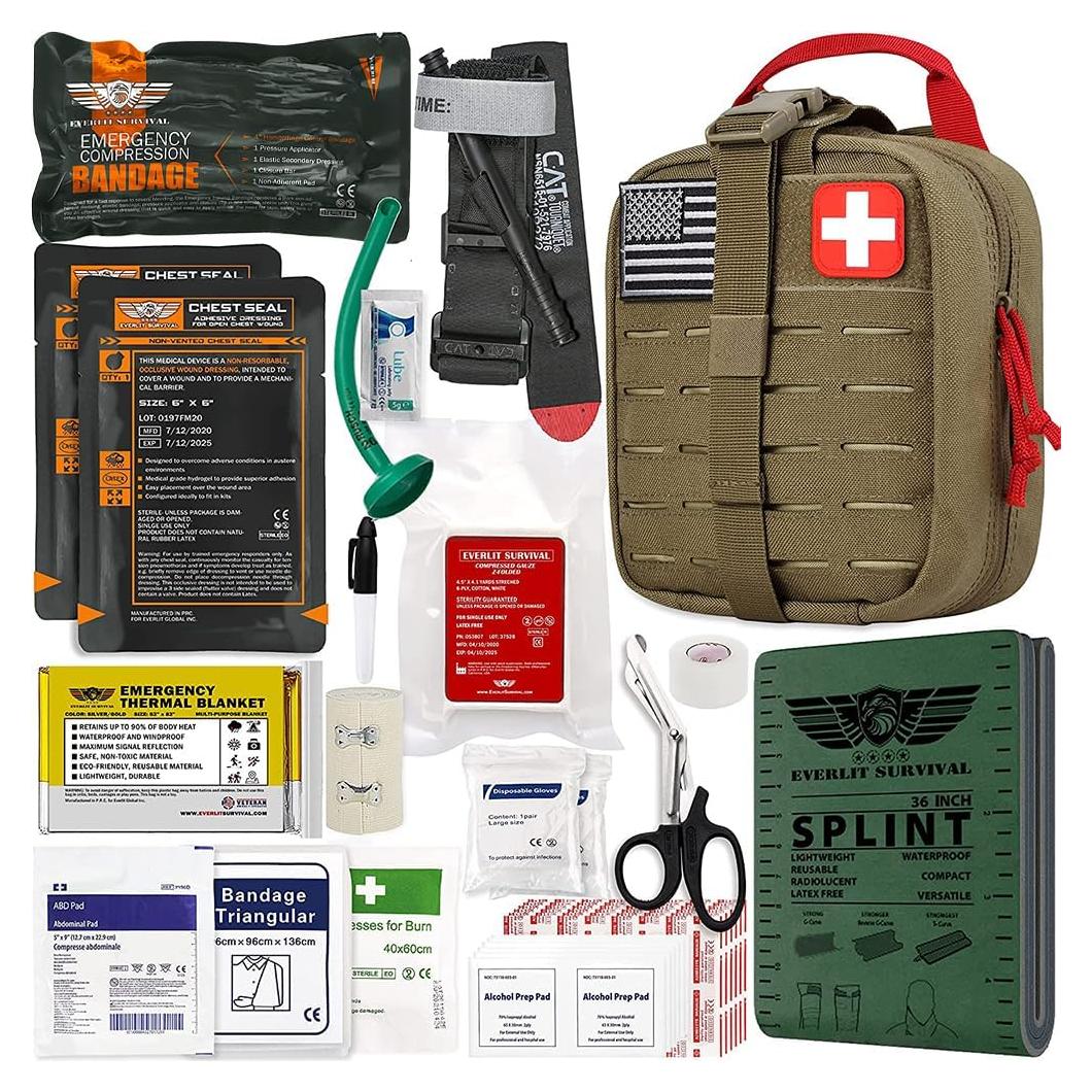 Kit de Trauma de Emergencia Everlit 92 Piezas IFAK Táctico
