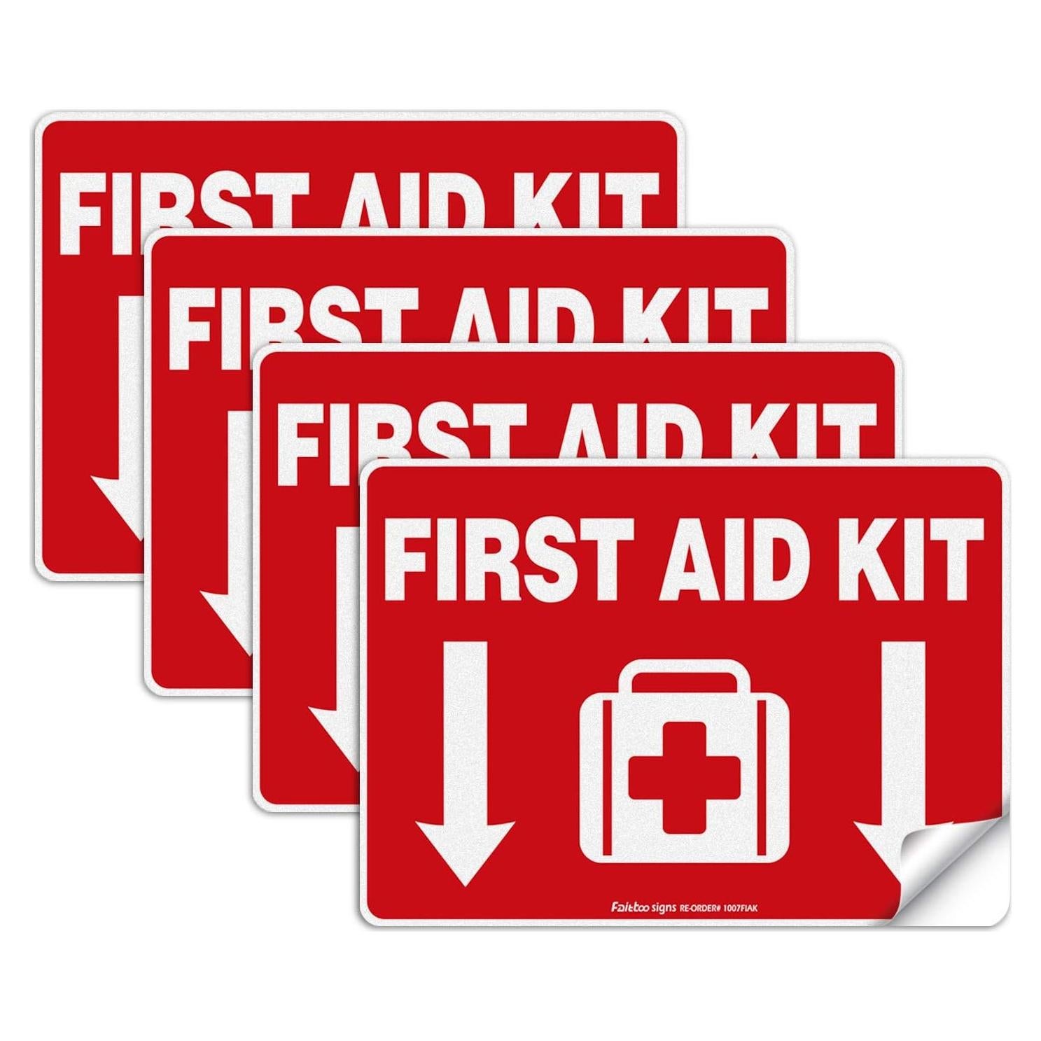 Calcomanías de Kit de Primeros Auxilios Faittoo - Paquete de 4