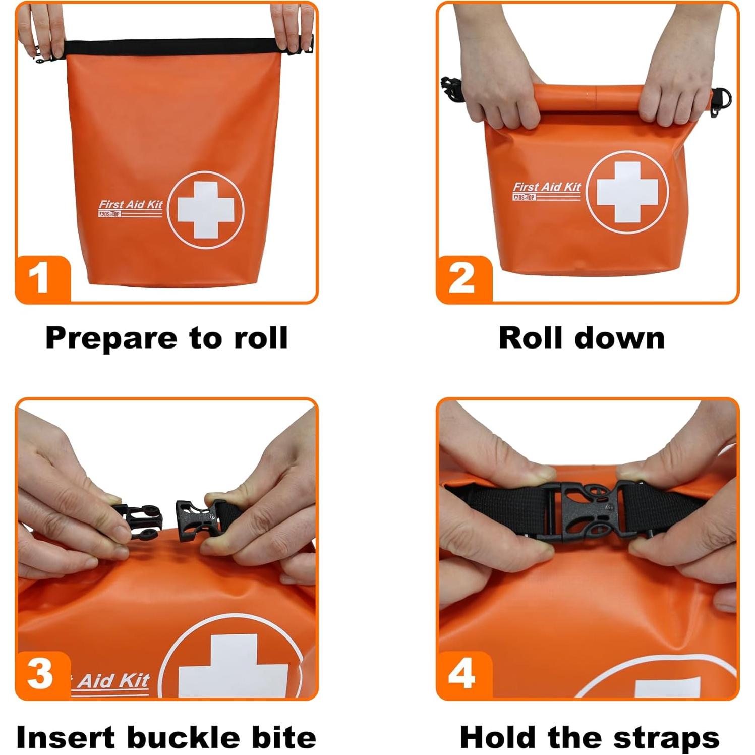 Kit de Primeros Auxilios Impermeable MDSTOP 137 Piezas Naranja