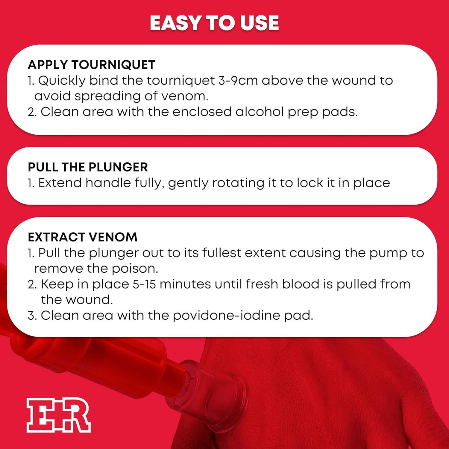 Kit Extractor de Veneno Ever Ready para Mordeduras y Picaduras