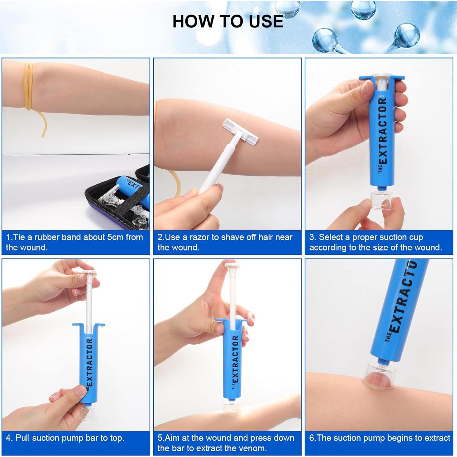 Kit de Primeros Auxilios Gvhntk Extractor de Veneno 14x9cm