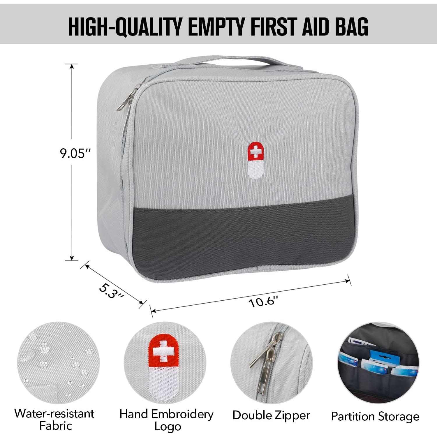 Bolsa de Primeros Auxilios Vacía PKQP 26.9x22.9 cm Gris