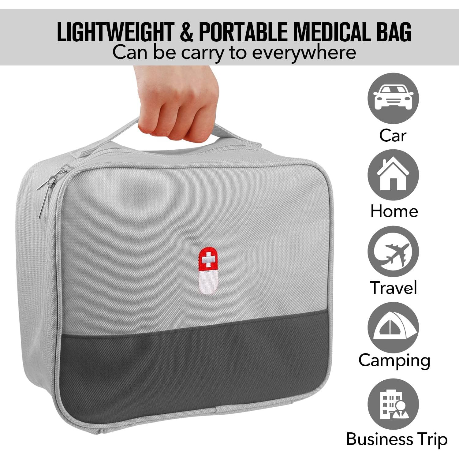 Bolsa de Primeros Auxilios Vacía PKQP 26.9x22.9 cm Gris