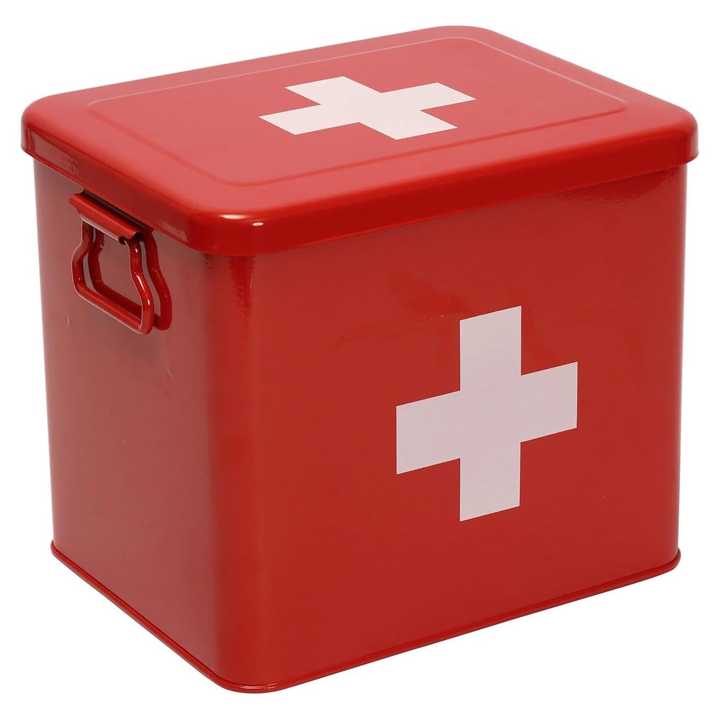 Kit de Primeros Auxilios Xbopetda Caja de Metal 2 Niveles Rojo