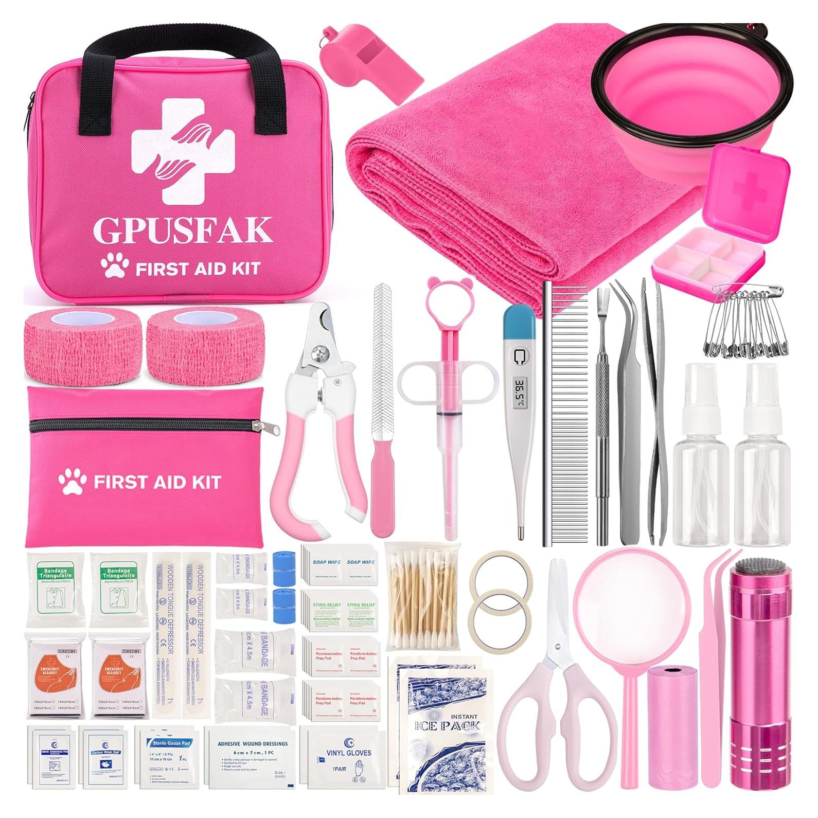 Kit de Primeros Auxilios para Mascotas GPUSFAK 136 Piezas