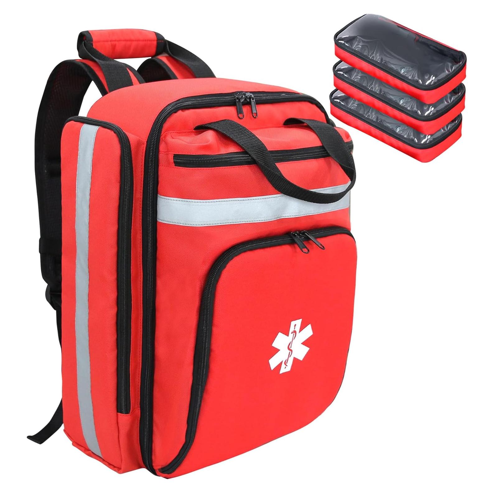 Bolsa de Primeros Auxilios Vacía JIDUODUO Rojo 40.5x30x12 cm