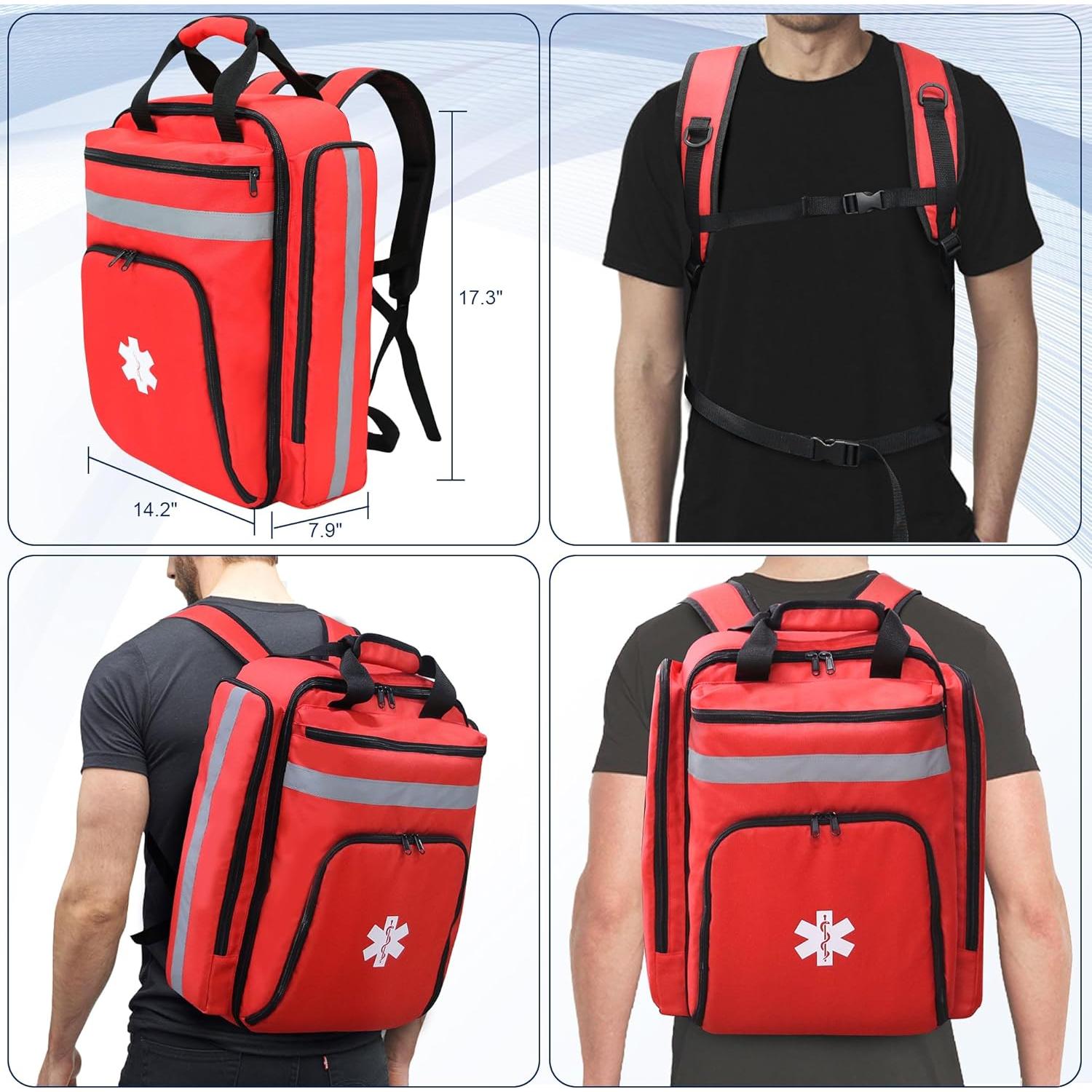 Bolsa de Primeros Auxilios Vacía JIDUODUO Rojo 40.5x30x12 cm