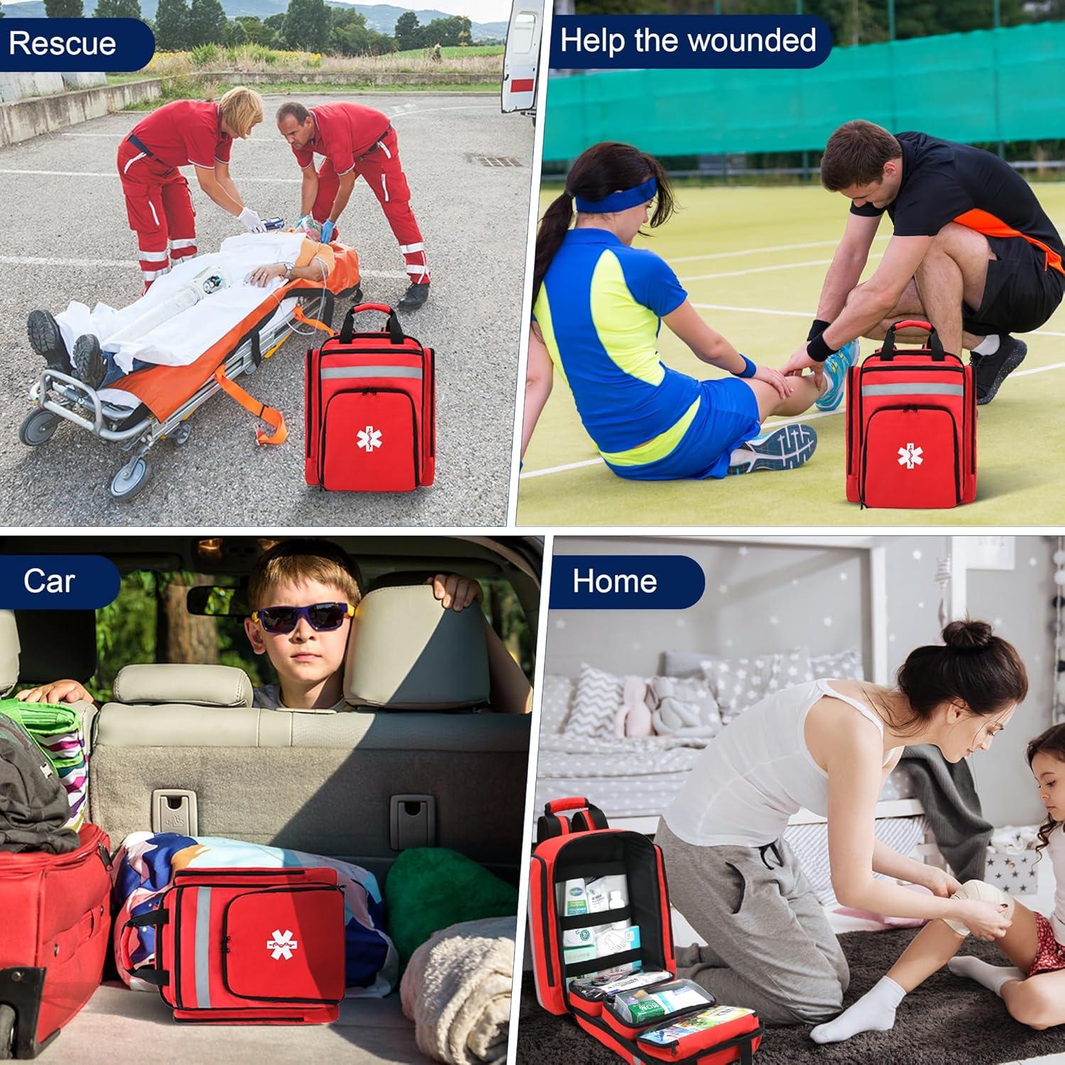 Bolsa de Primeros Auxilios Vacía JIDUODUO Rojo 40.5x30x12 cm