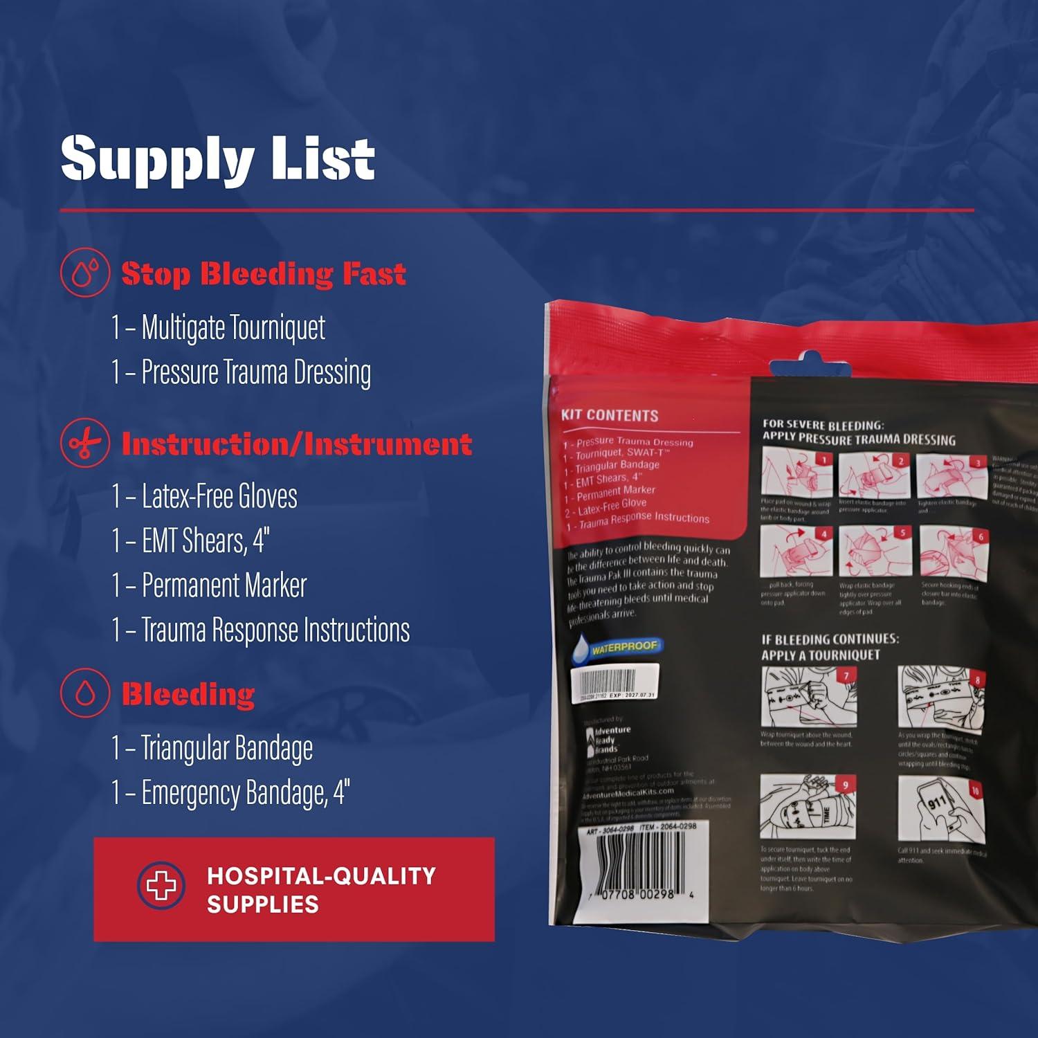 Kit de Primeros Auxilios Adventure Medical Trauma Pak III - Compacto y Efectivo