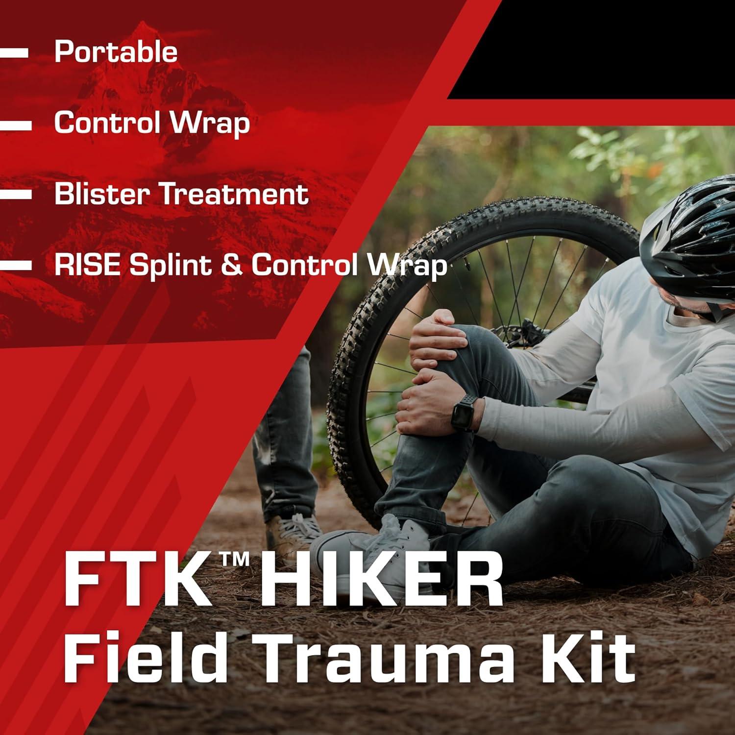 Kit de Primeros Auxilios TacMed Hiker con Férula RISE y Bolsa Impermeable