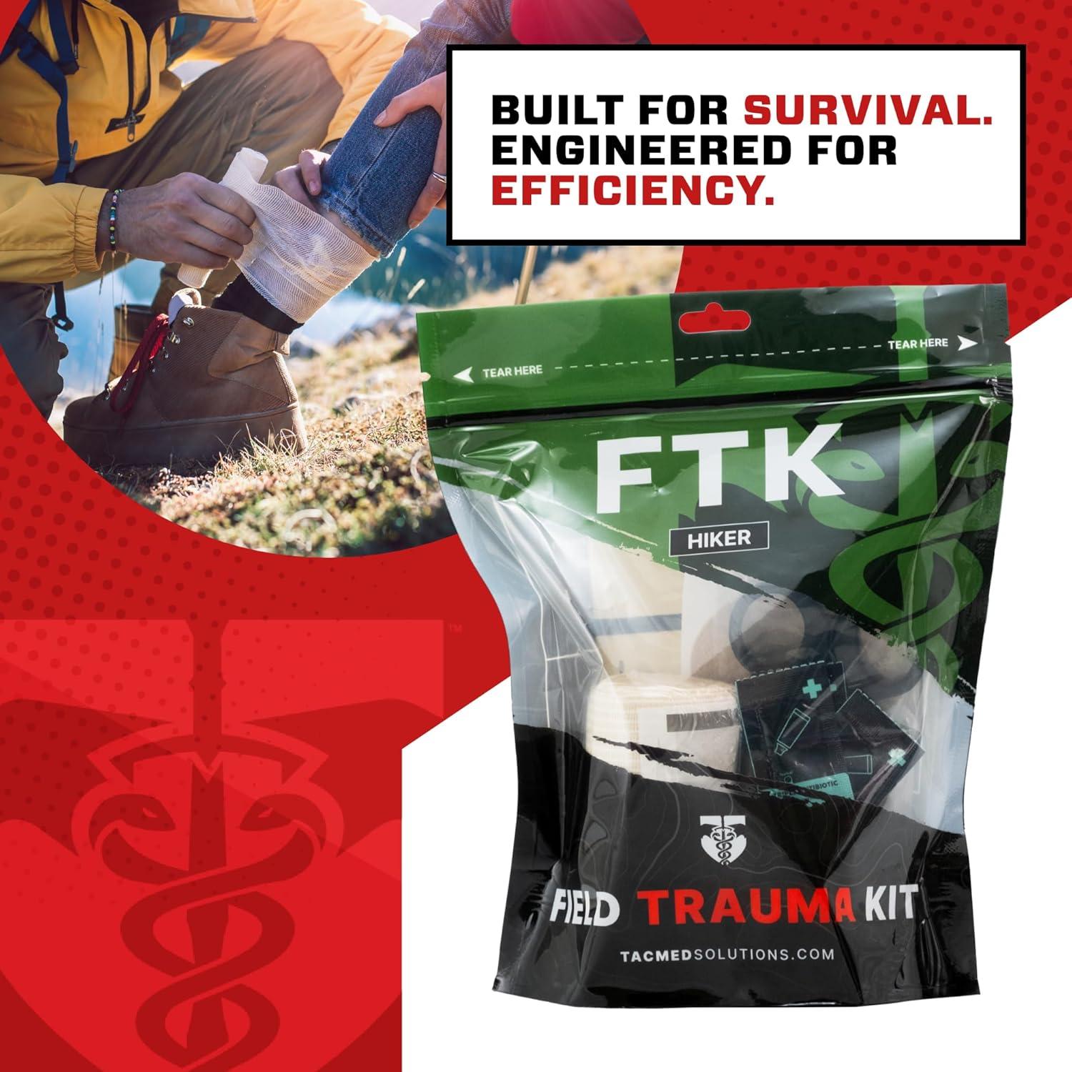 Kit de Primeros Auxilios TacMed Hiker con Férula RISE y Bolsa Impermeable