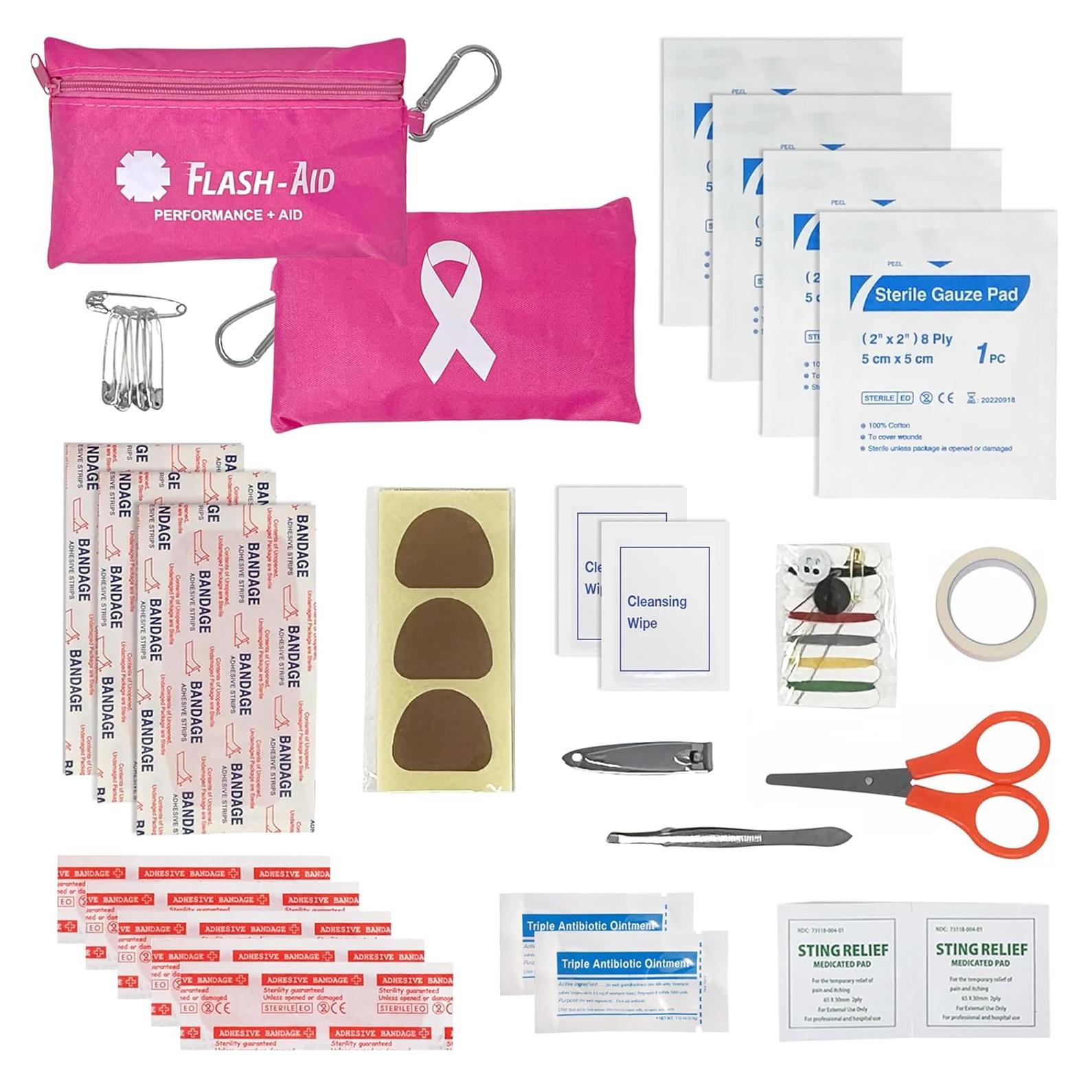 Kit de Primeros Auxilios Rosa - Paquete de 2 Compactos