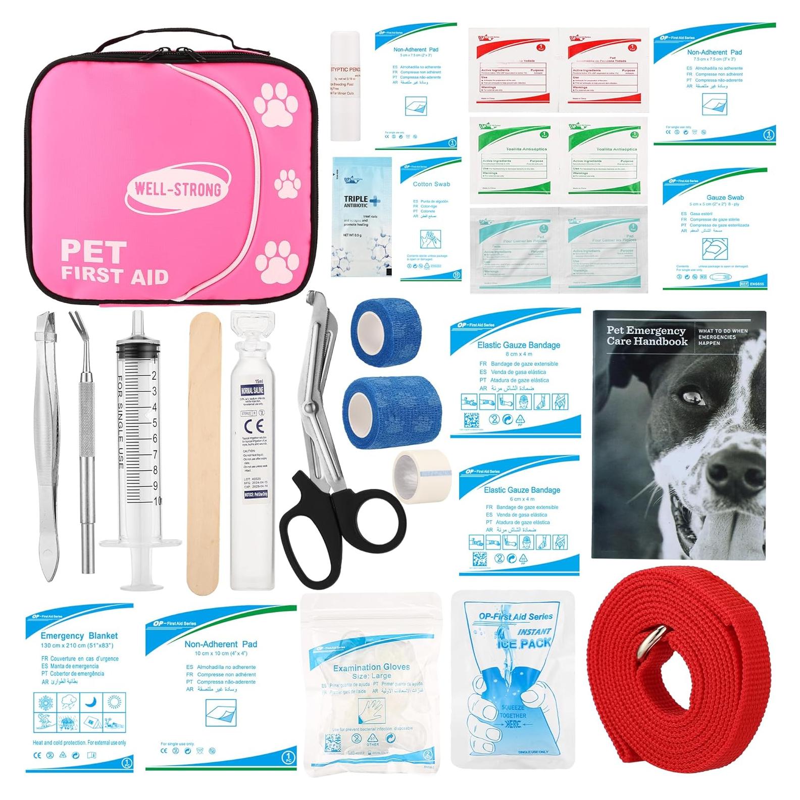 Kit de Primeros Auxilios para Mascotas WELL-STRONG - Viaje y Emergencias