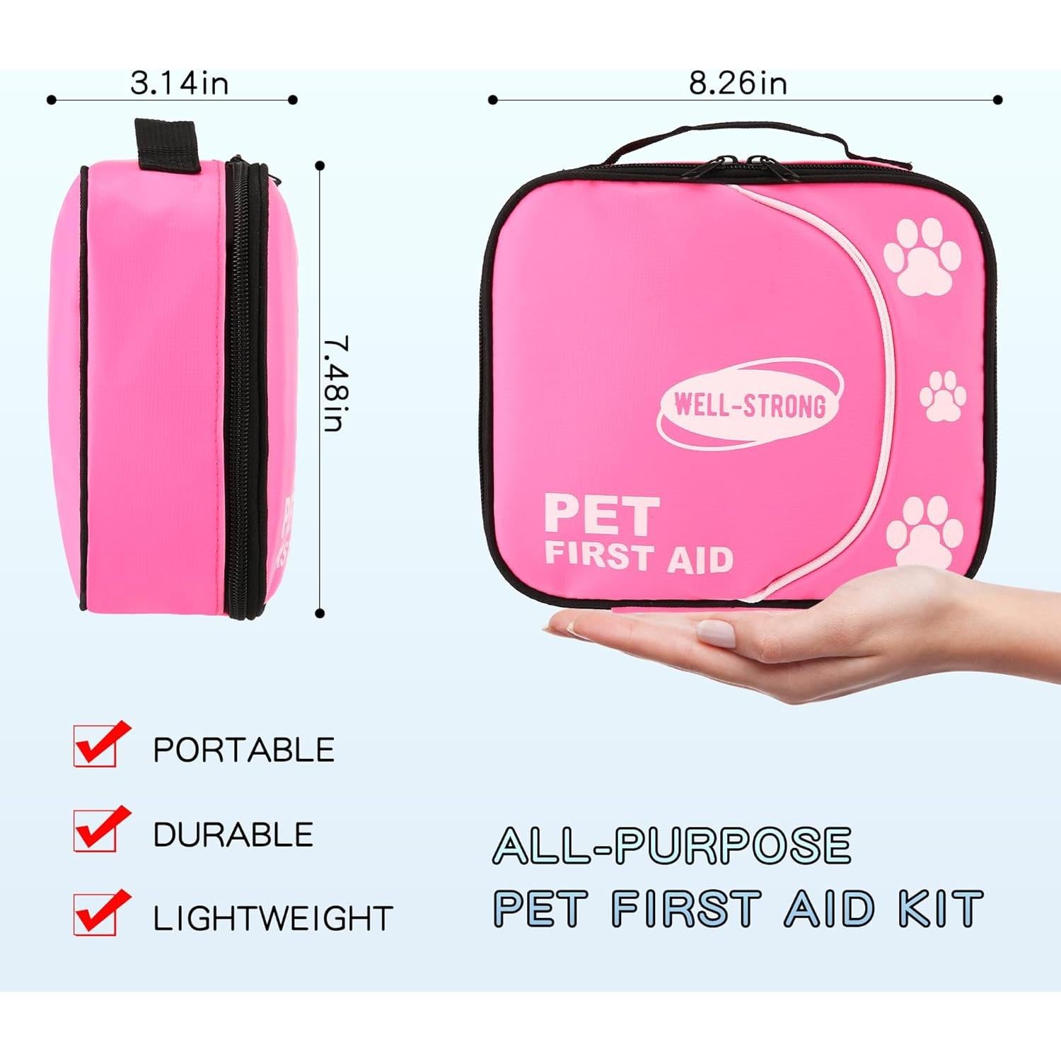 Kit de Primeros Auxilios para Mascotas WELL-STRONG - Viaje y Emergencias
