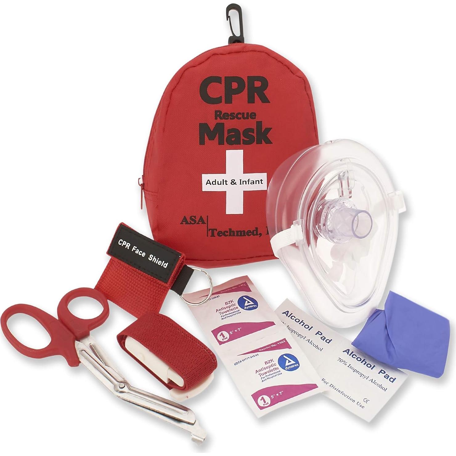 Kit de Primeros Auxilios ASA Techmed - 2 Paquetes con Máscara CPR