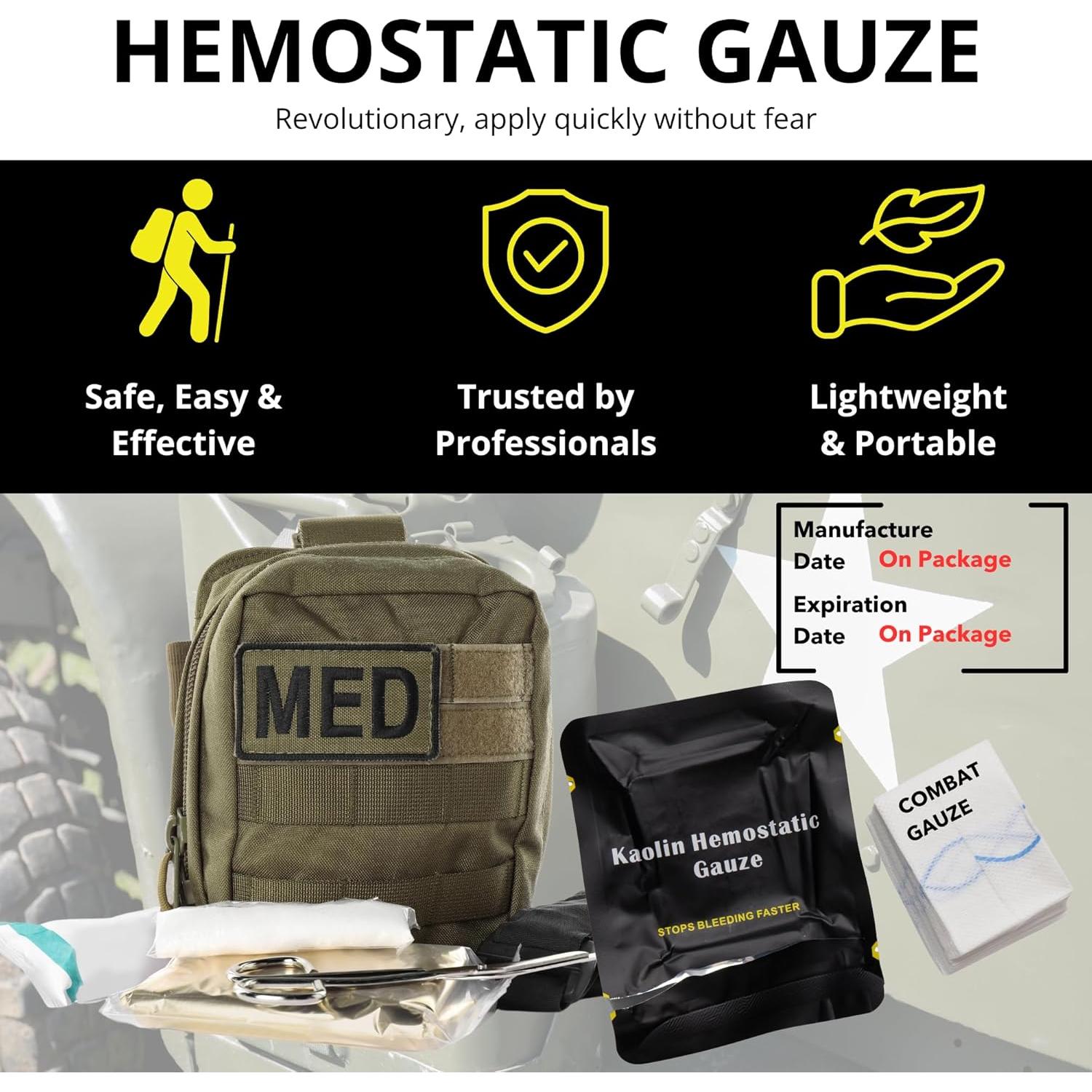 Gasa Hemostática Charter Tactical 7.62x3.81m para Control Sangrado