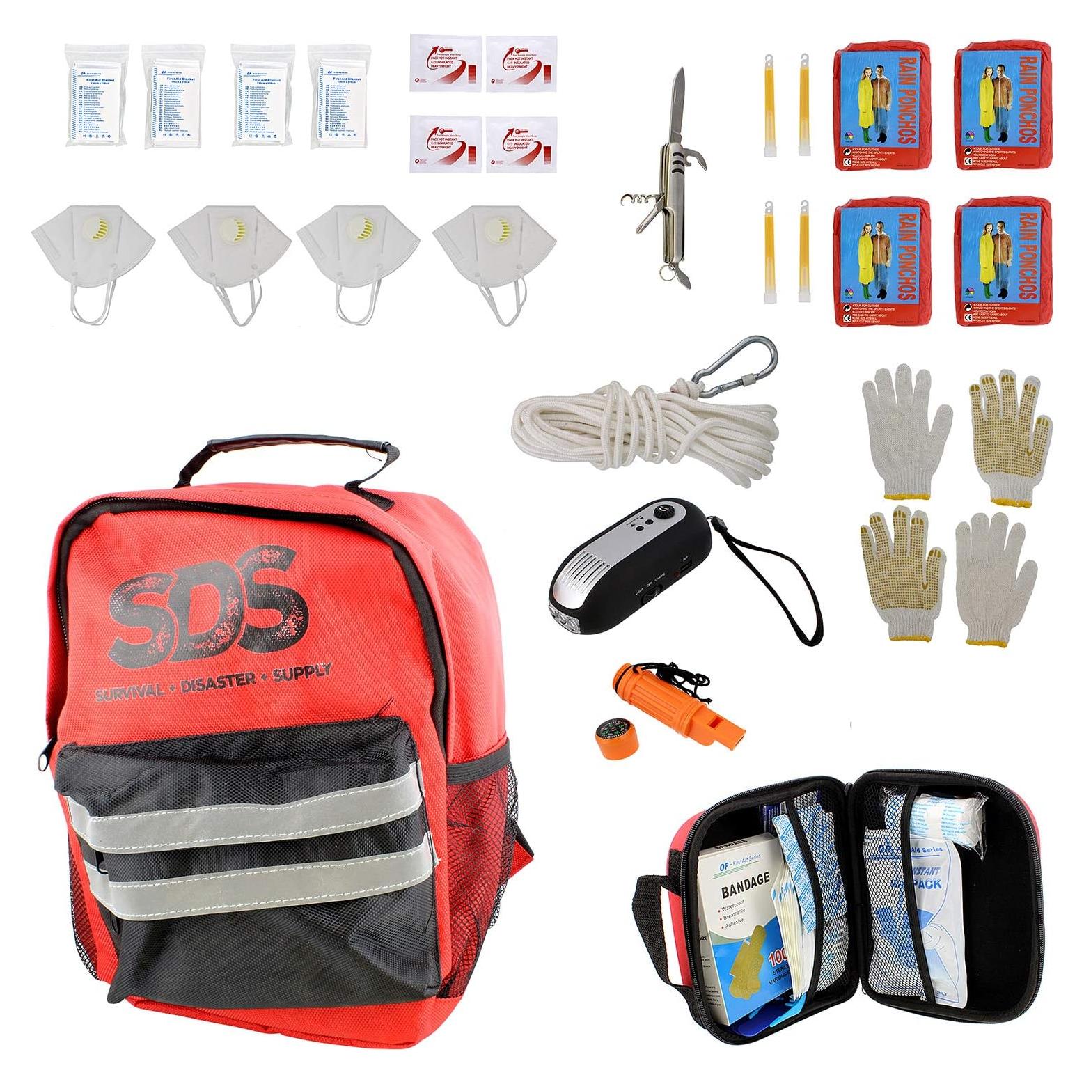 Kit de Emergencia SDS para 4 Personas - Supervivencia 72 Horas